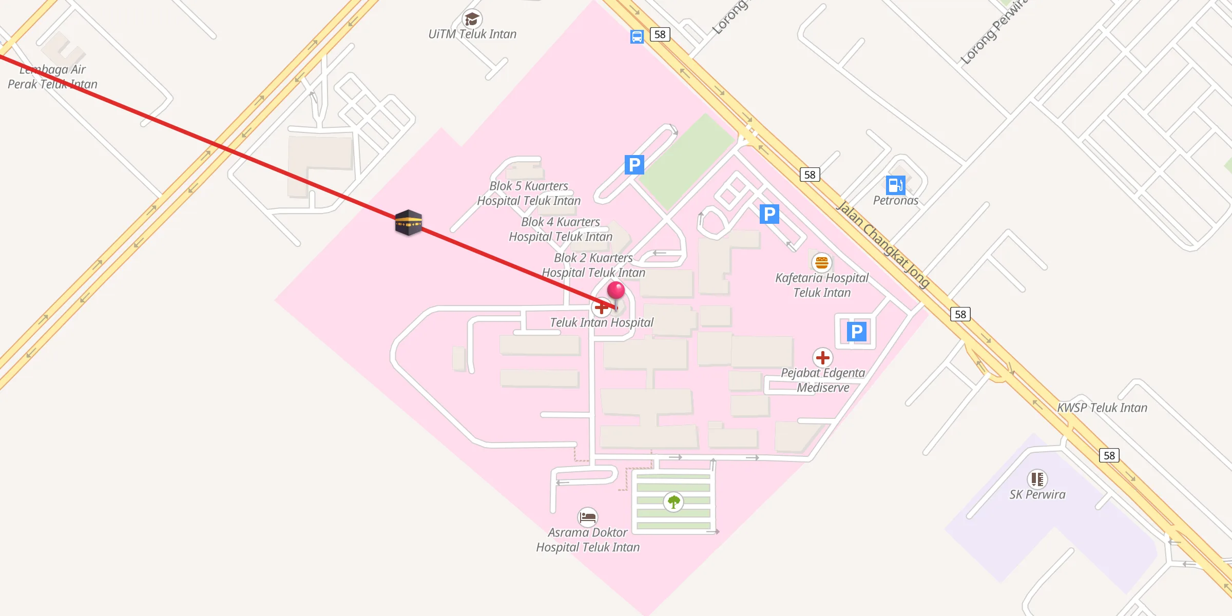Carte de localisation : Surau Hospital Teluk Intan