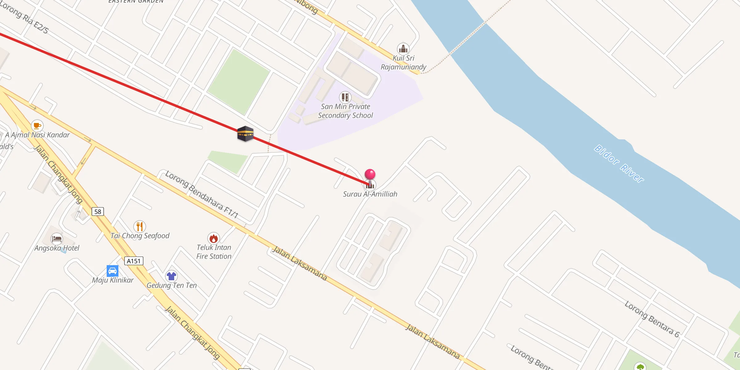 Carte de localisation : Surau Al-Amilliah