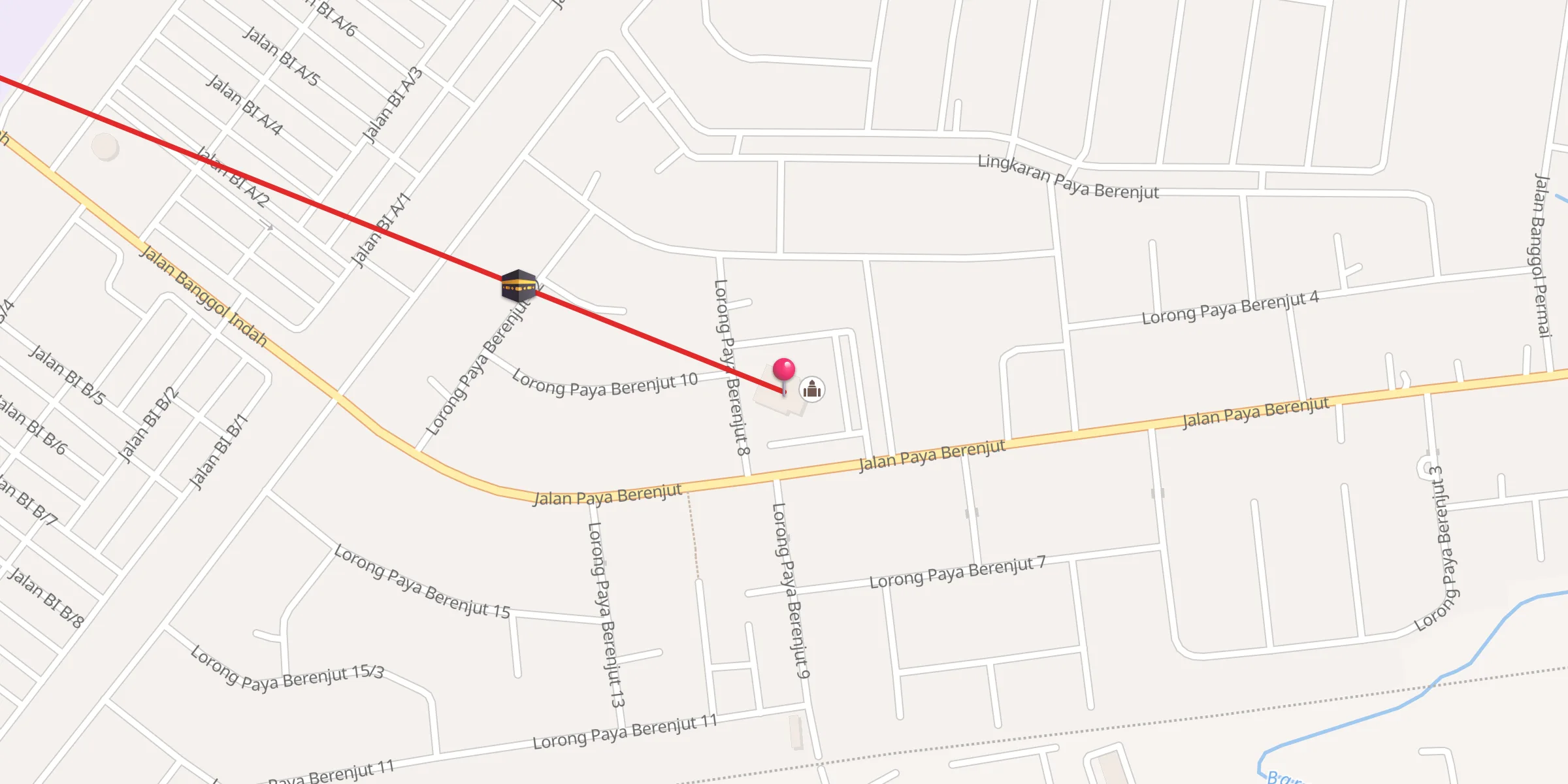 Carte de localisation : Masjid Kampung Paya Berenjut
