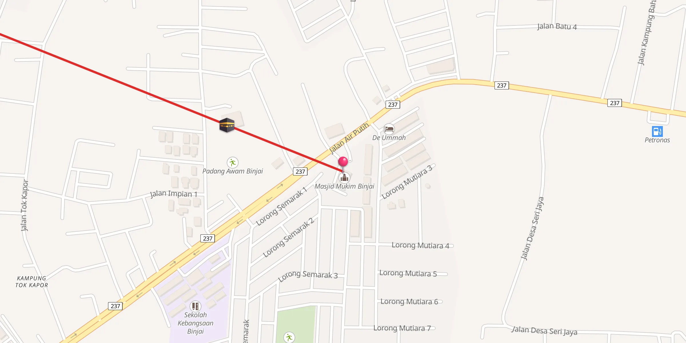 Carte de localisation : Masjid Mukim Binjai