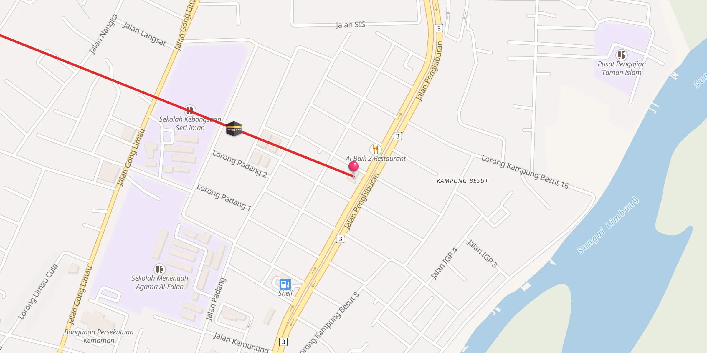 Carte de localisation : Surau Kampung Besut