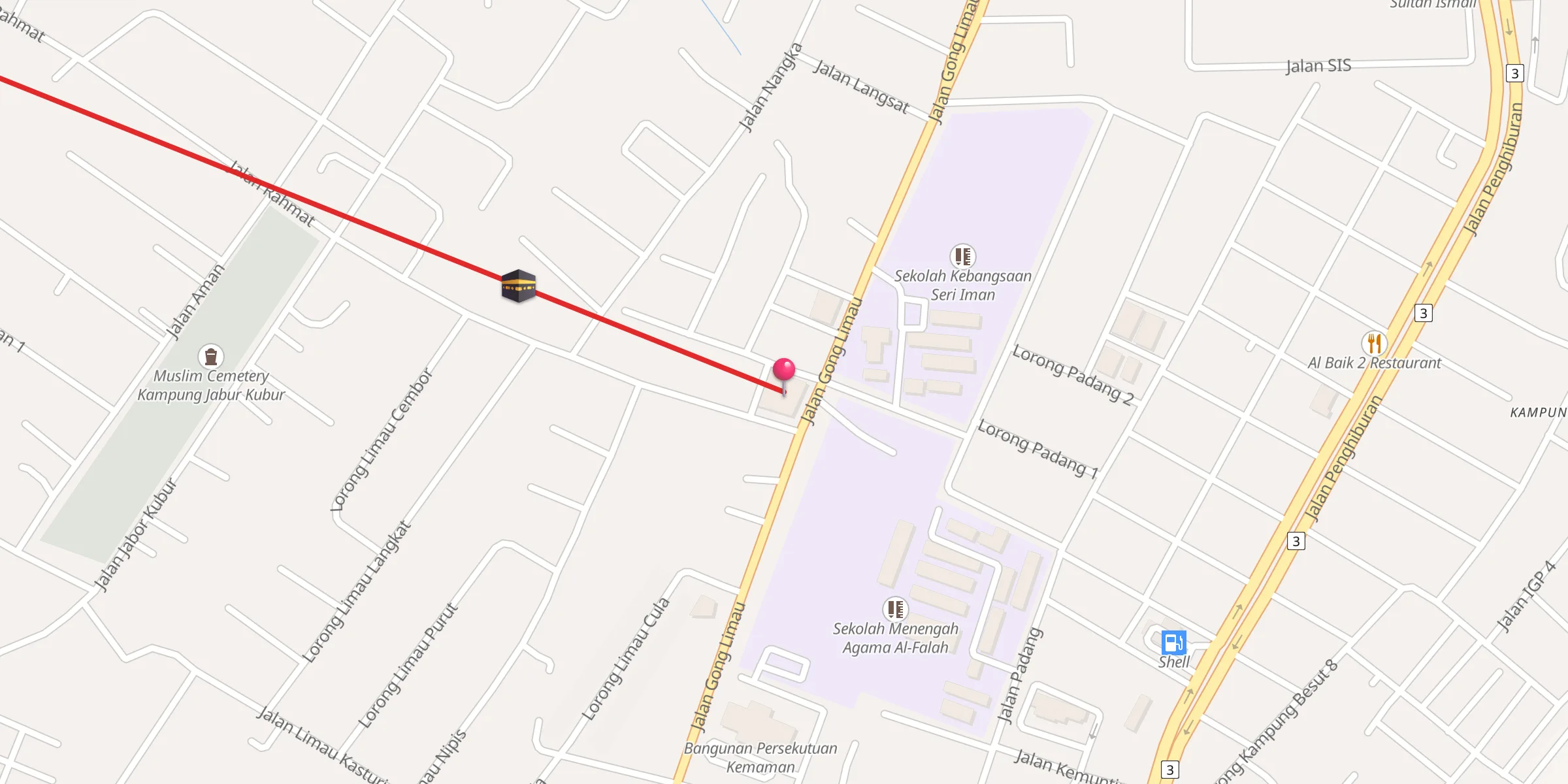 Carte de localisation : Surau Putih Gong Limau