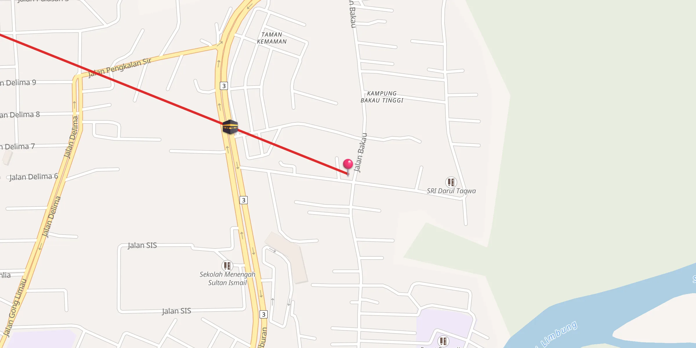 Carte de localisation : Surau Bakau Tinggi