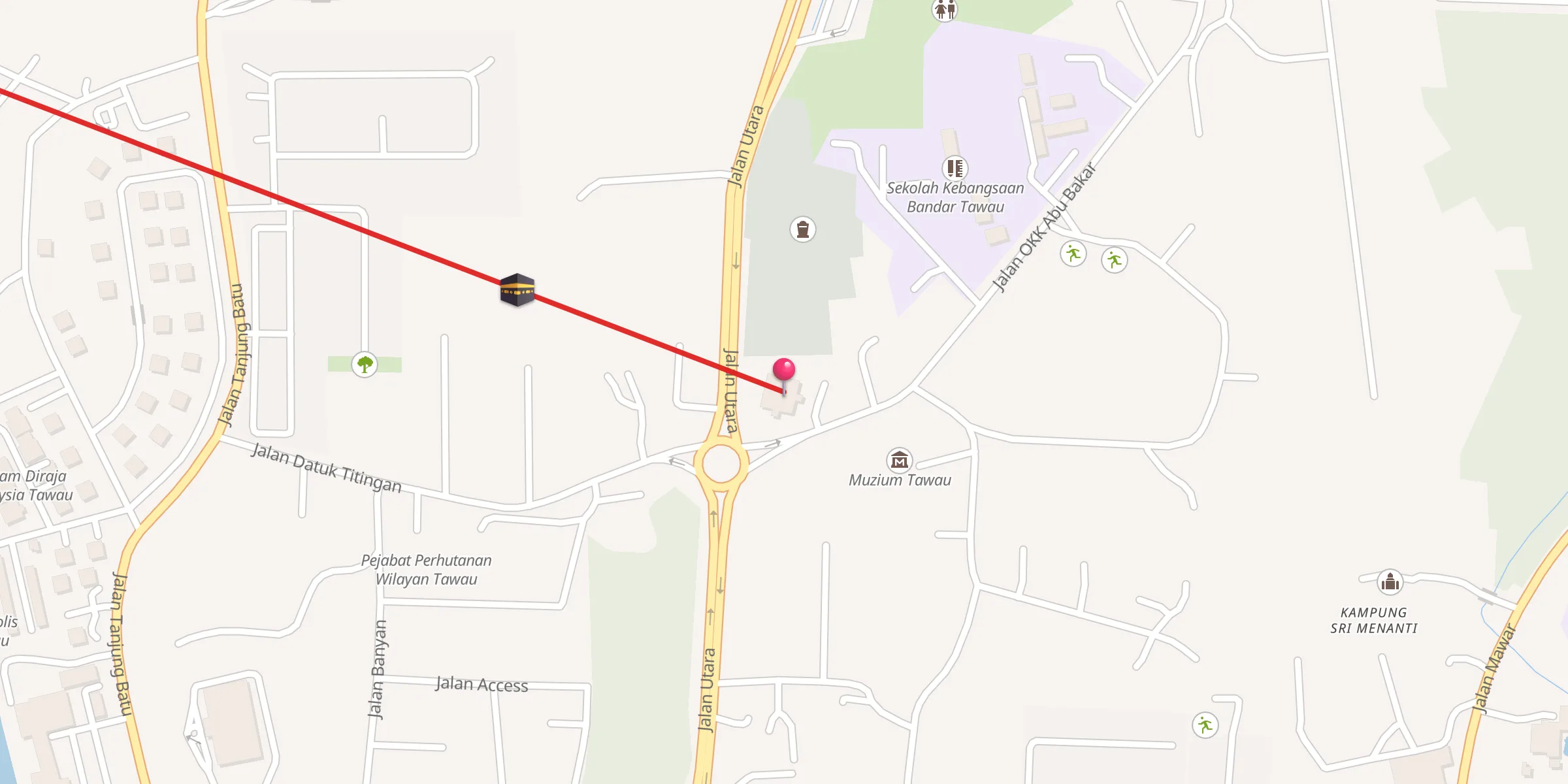 Carte de localisation : Masjid Raya Tawau