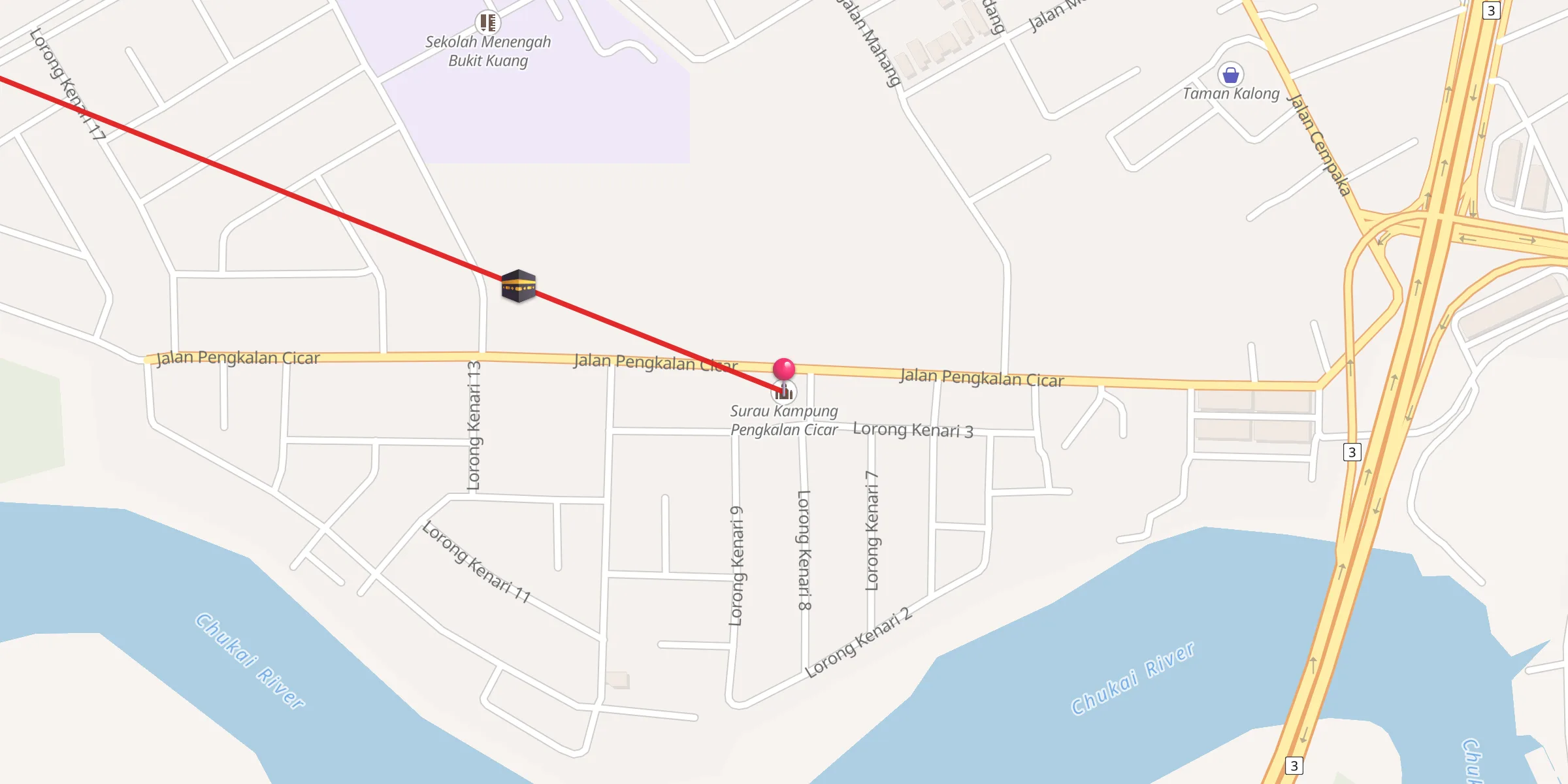 Carte de localisation : Surau Kampung Pengkalan Cicar