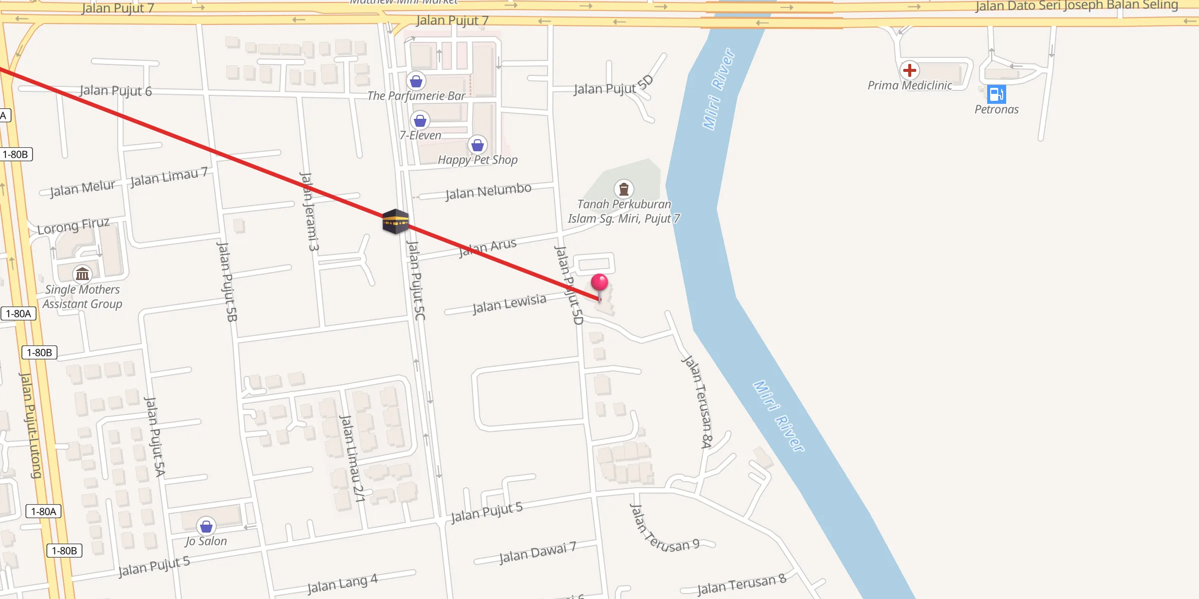 Carte de localisation : Surau Al-Hidayah Tab Cinaq