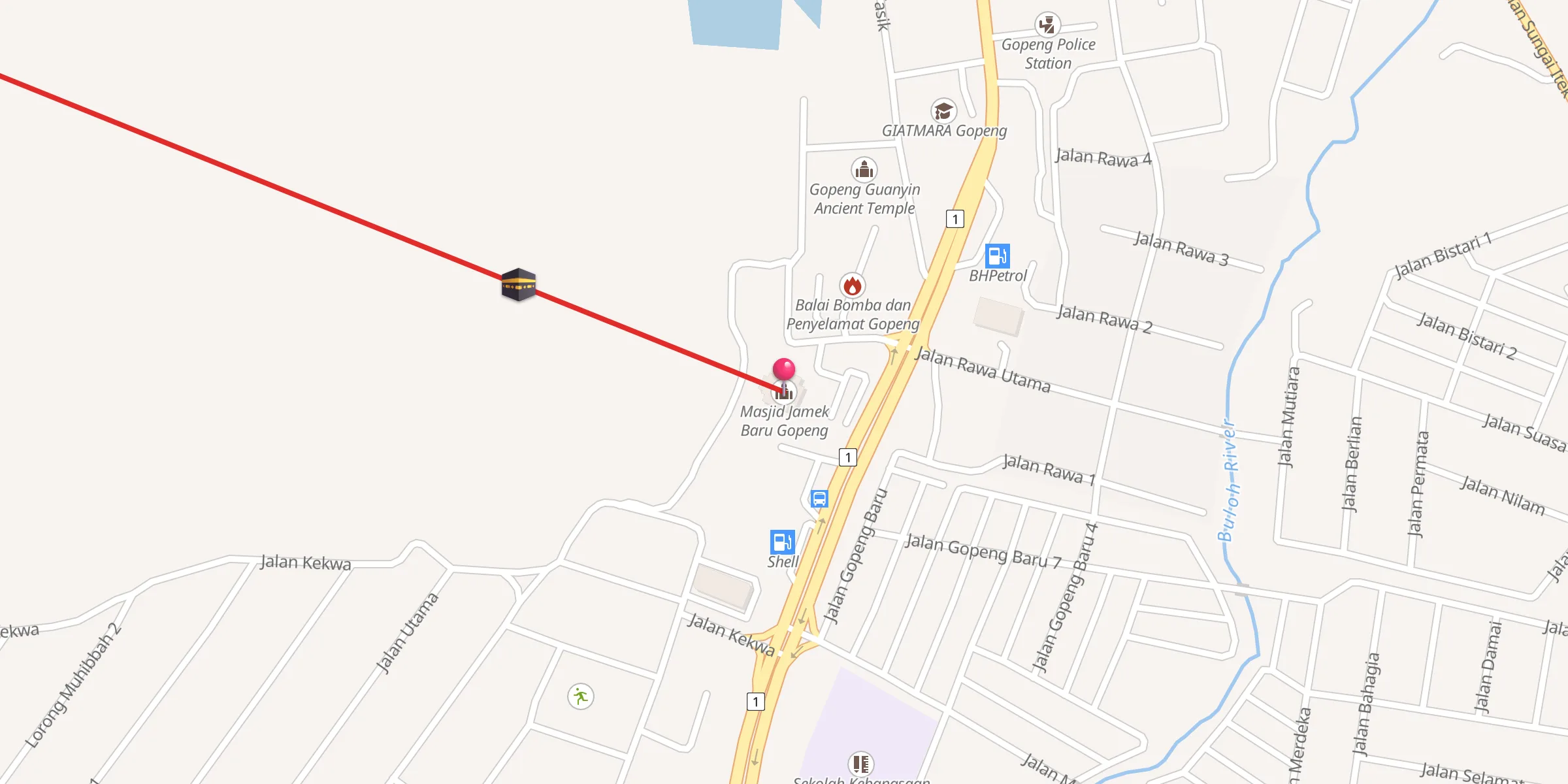 Carte de localisation : Masjid Jamek Baru Gopeng