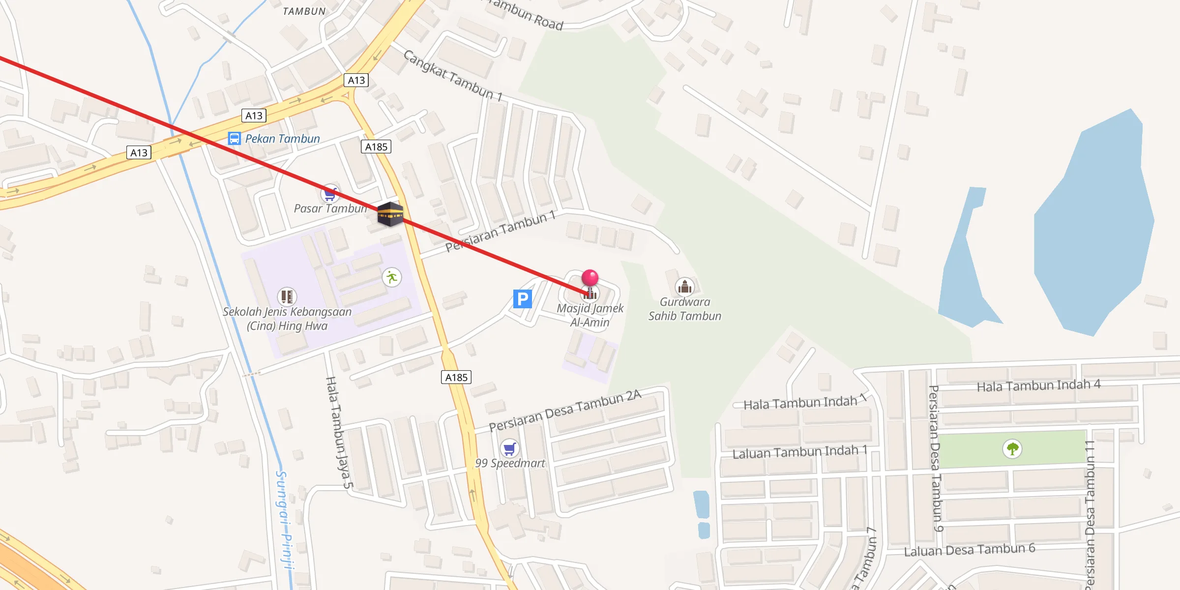 Carte de localisation : Masjid Jamek Al-Amin