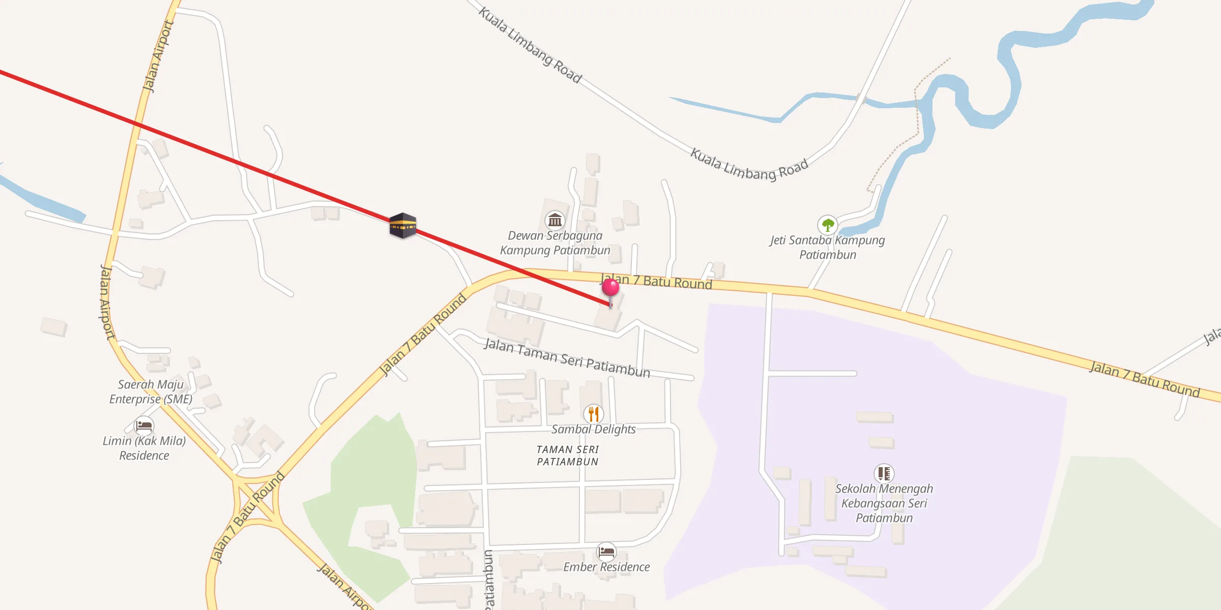 Carte de localisation : Surau Darul Hidayah Kampung Patiambun