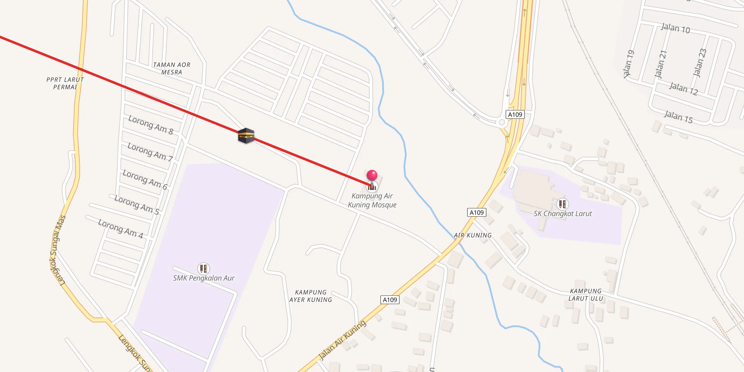 Carte de localisation : Masjid Kampung Air Kuning