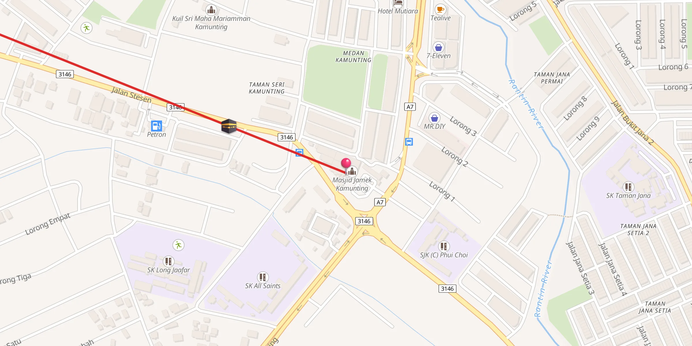 Carte de localisation : Masjid Jamek Kamunting