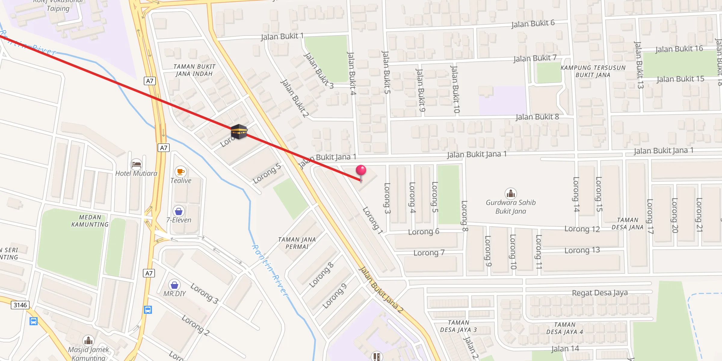 Carte de localisation : Surau Al Munauwarah