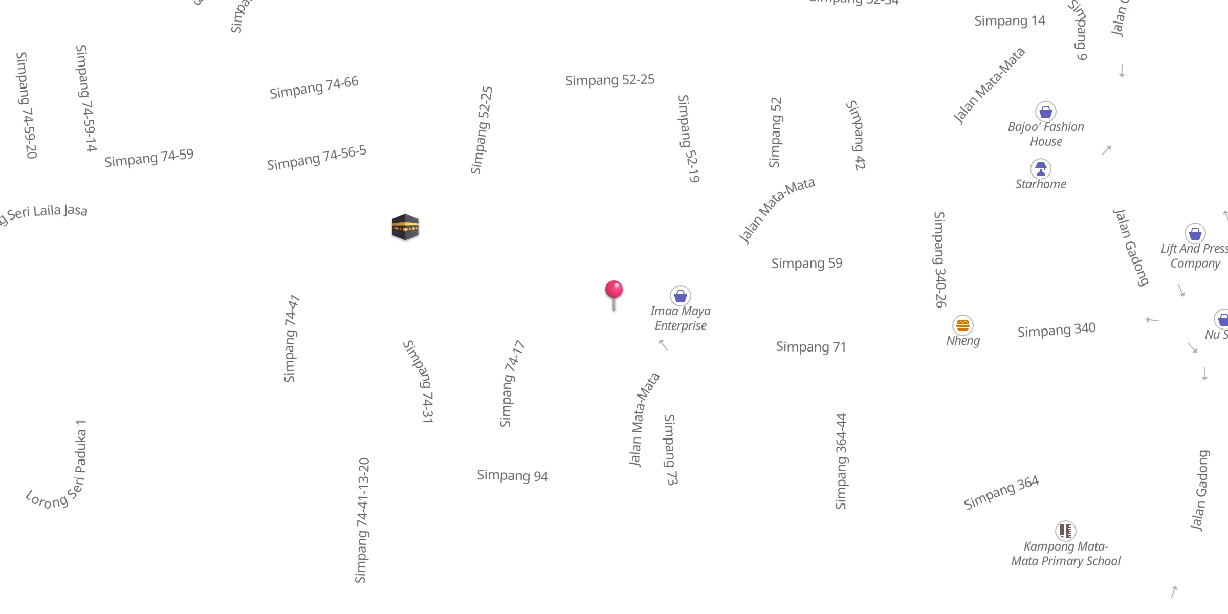 Carte de localisation : Balai Ibadat Kampong Mata-Mata