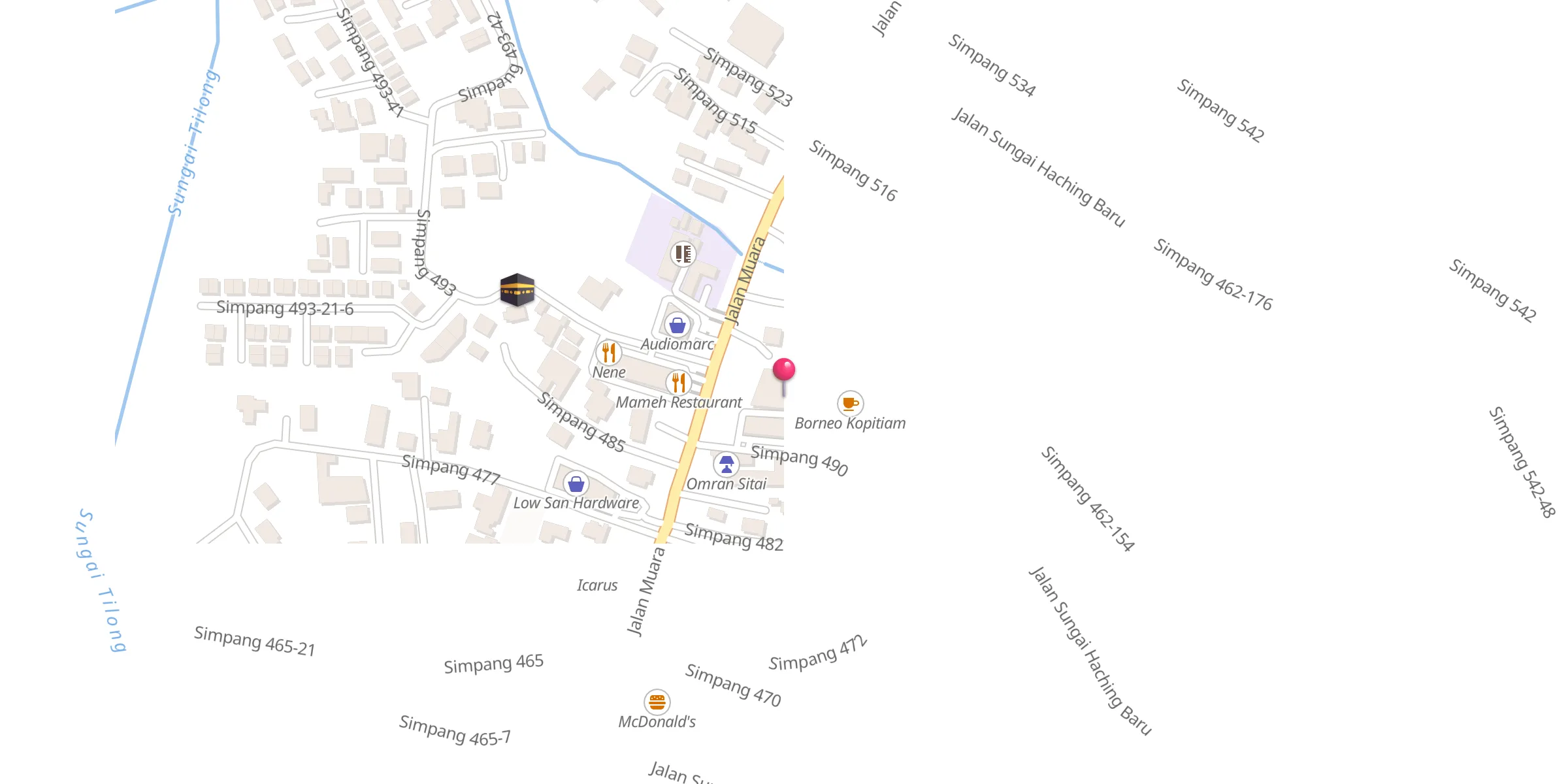 Carte de localisation : Masjid Kampong Sungai Hanching