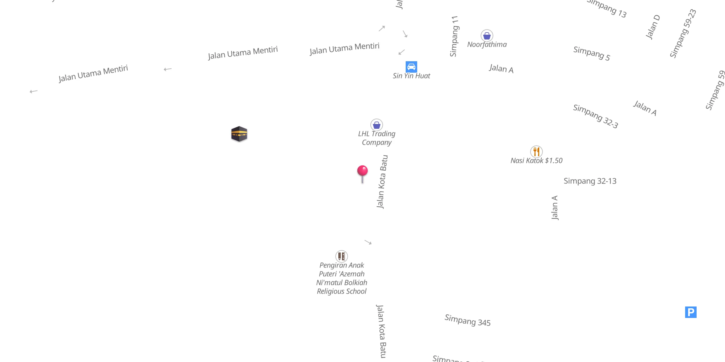 Carte de localisation : Masjid Kampong Mentiri
