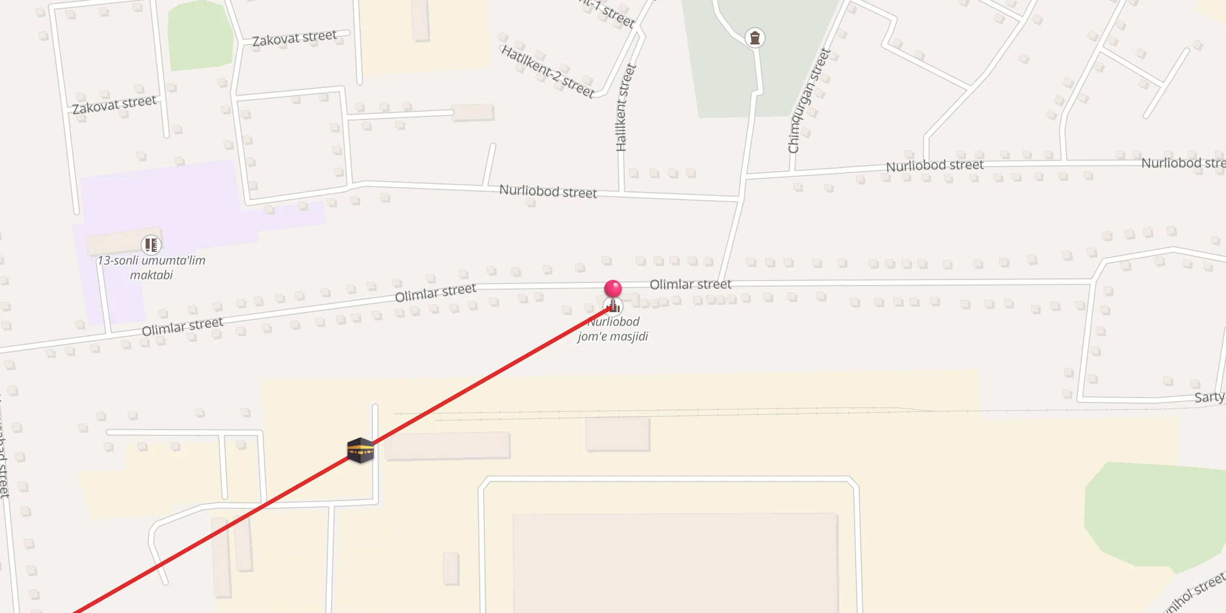 Carte de localisation : Nurliobod jom'e masjidi
