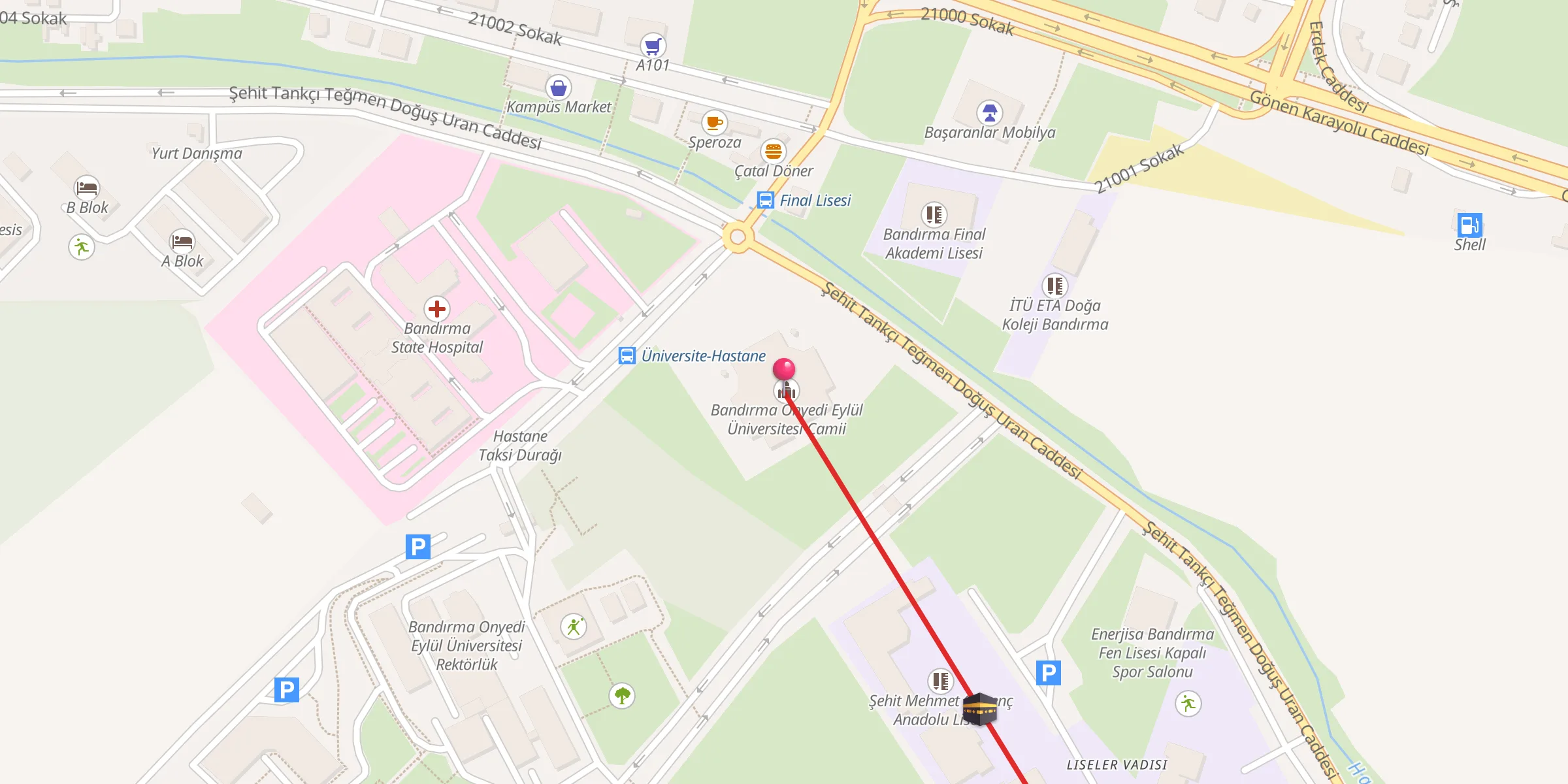 Carte de localisation : Bandırma Onyedi Eylül Üniversitesi Camii