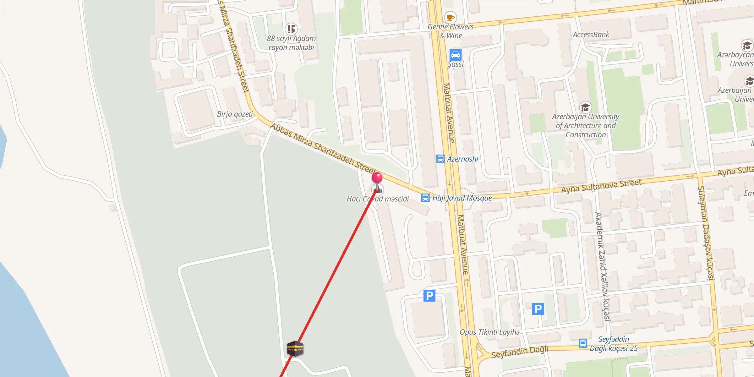 Carte de localisation : Hacı Cavad məscidi