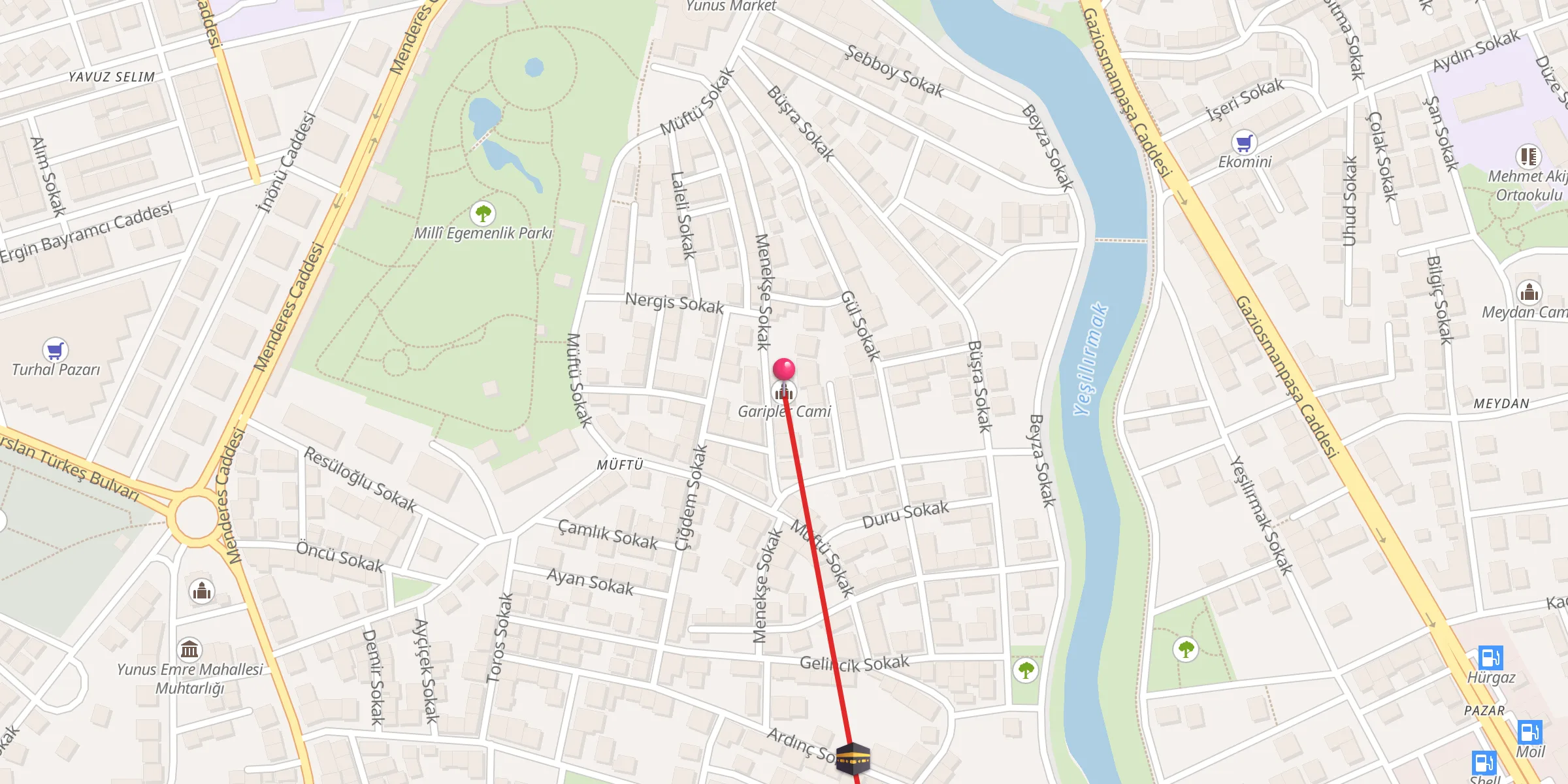 Carte de localisation : Garipler Cami