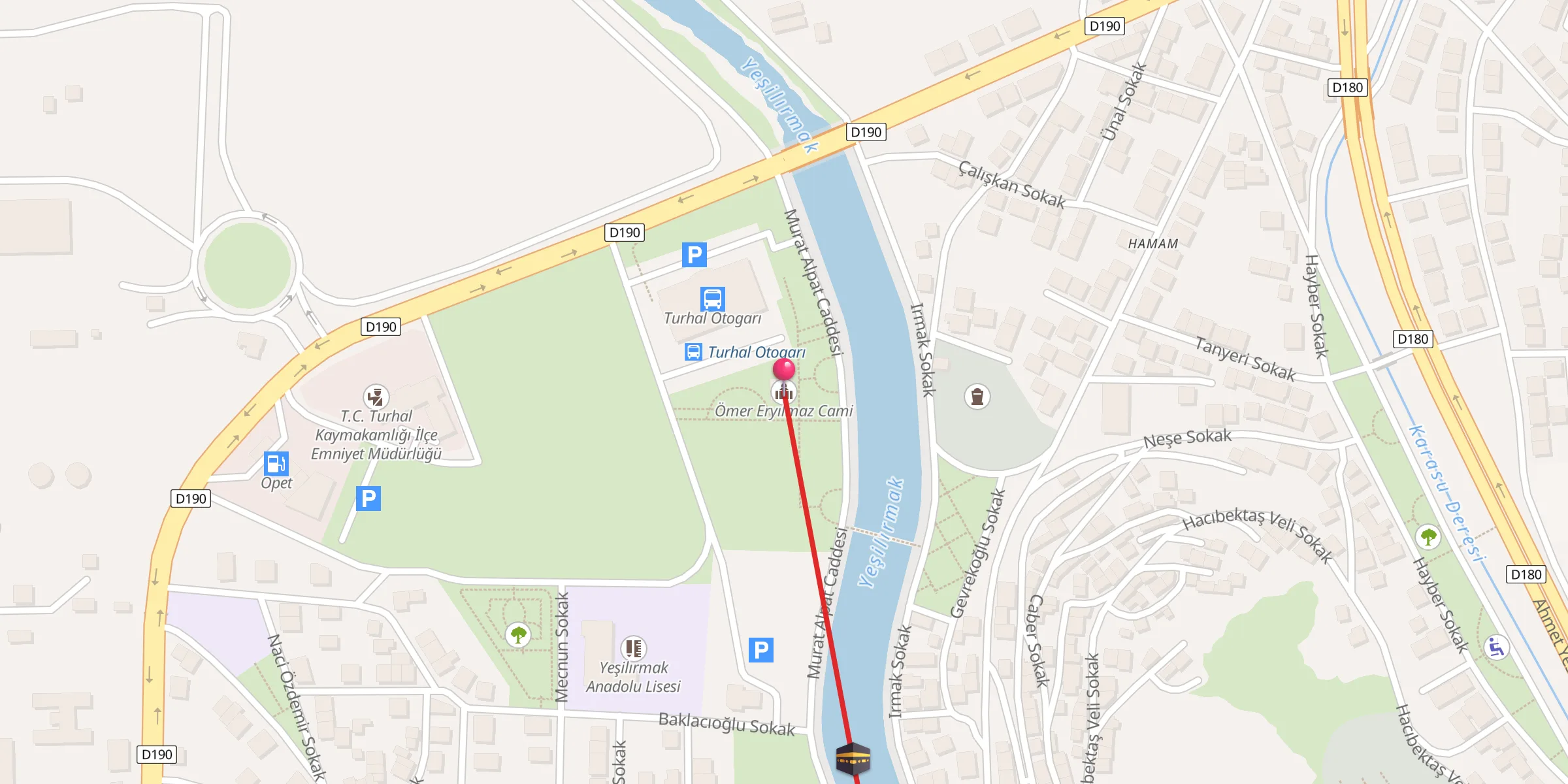 Carte de localisation : Ömer Eryılmaz Cami