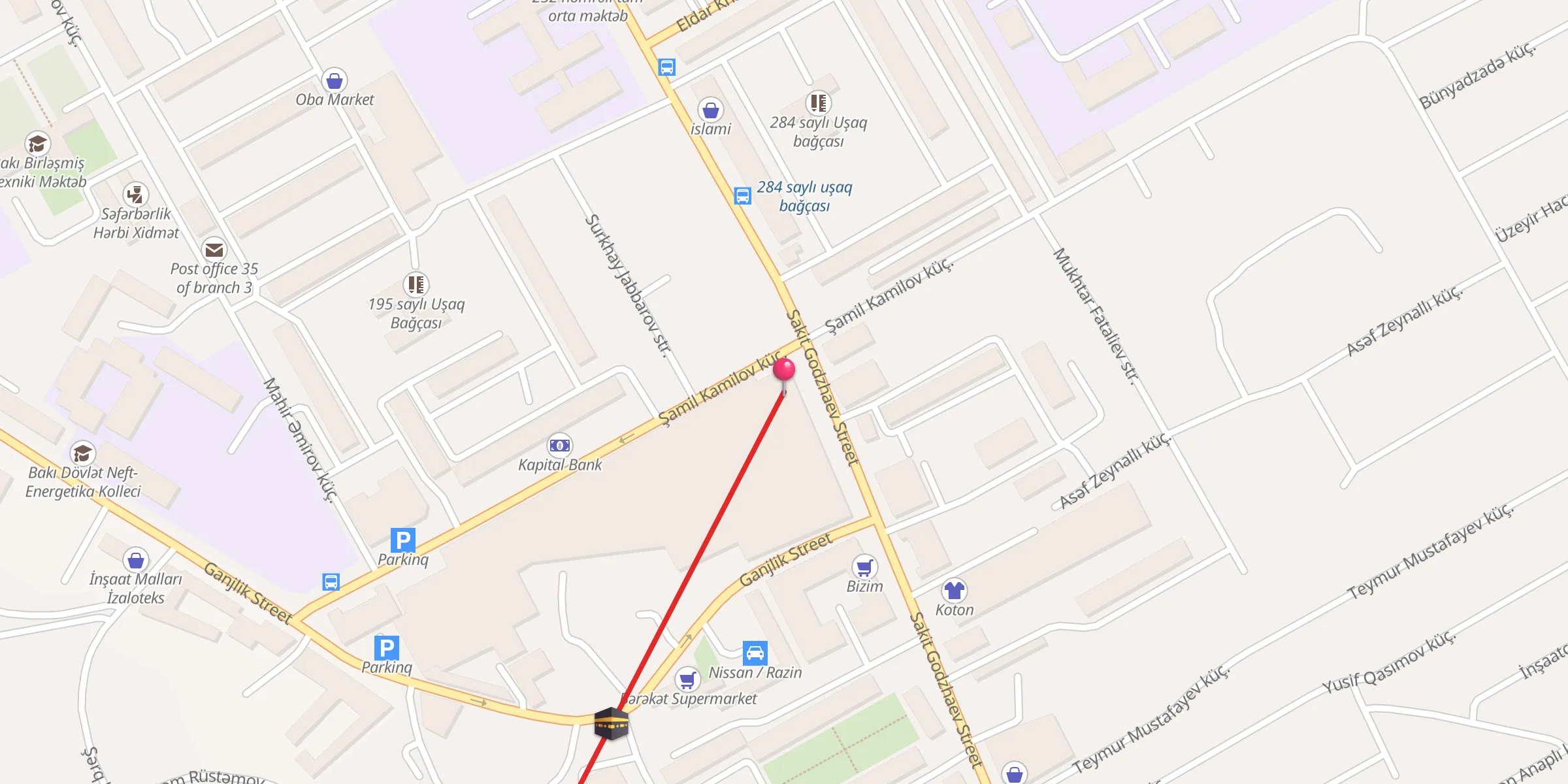 Carte de localisation : Bazar Məscidi