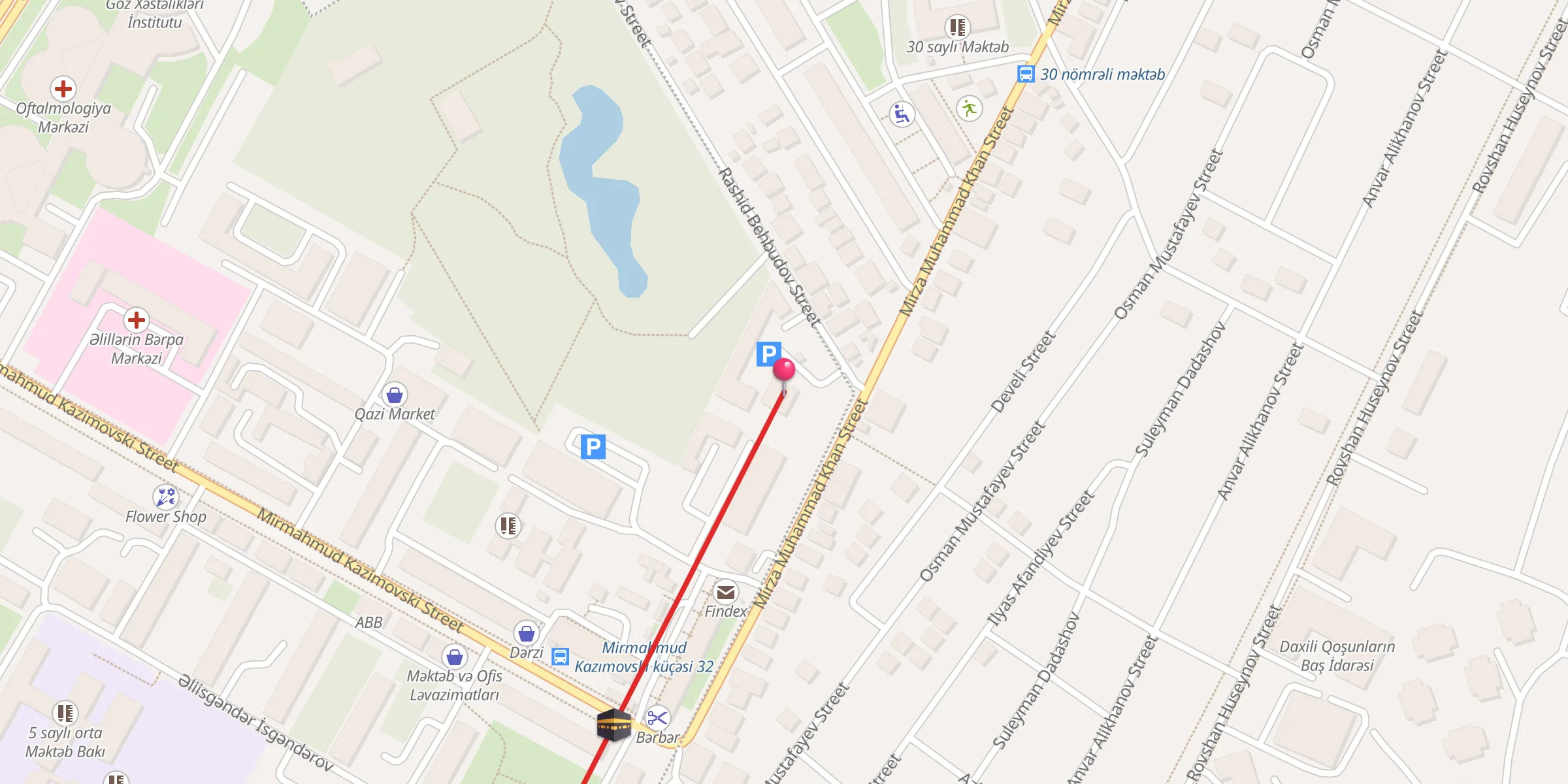 Carte de localisation : İmam Əli Məscidi