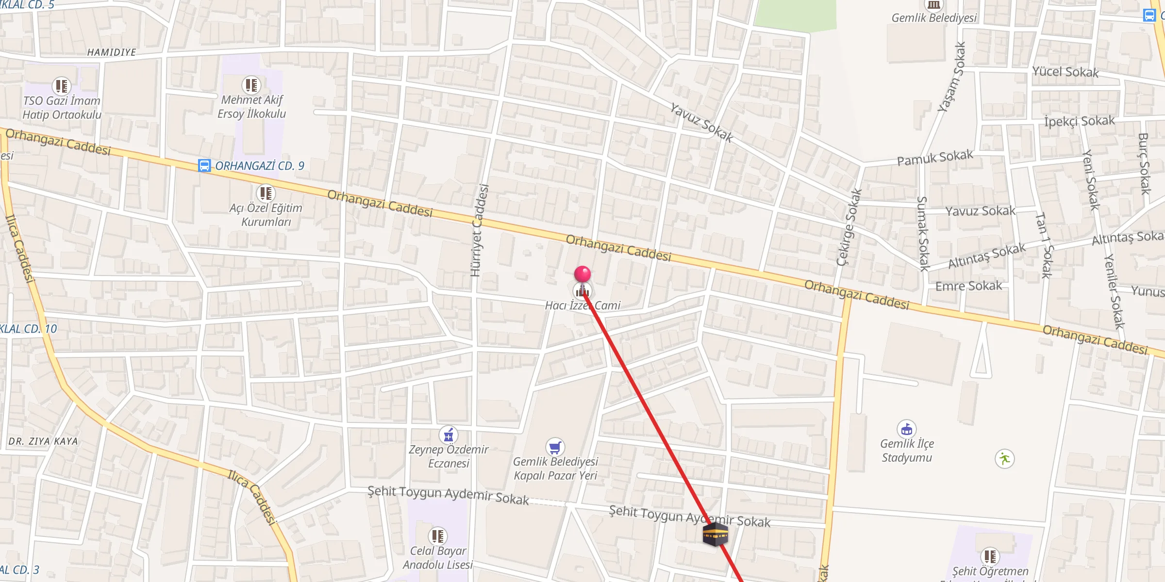 Carte de localisation : Hacı İzzet Cami