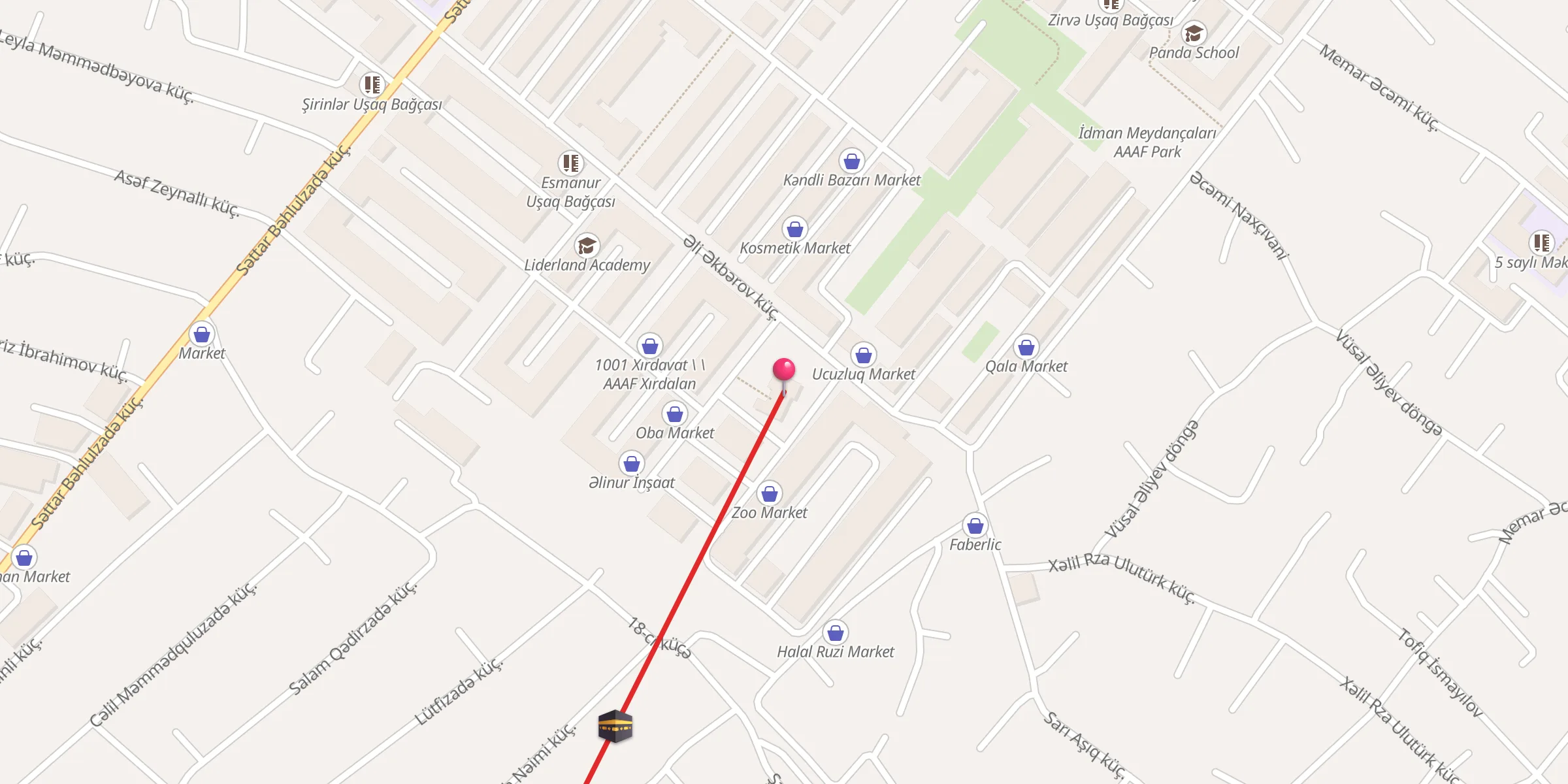 Carte de localisation : AAAF Park Məscidi