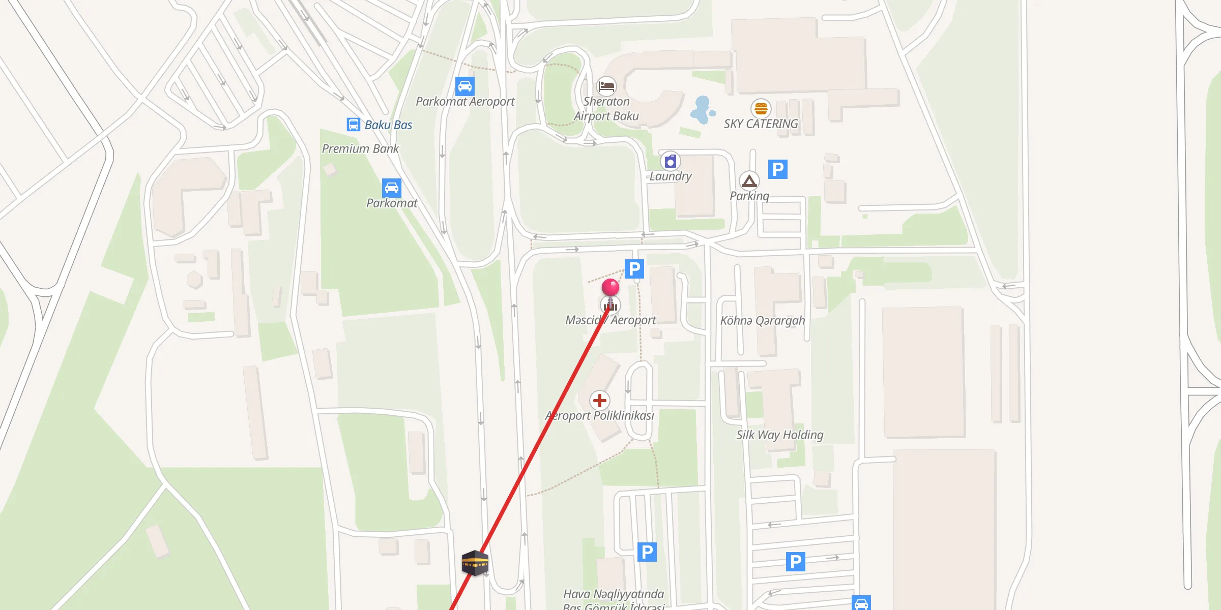 Carte de localisation : Məscid / Aeroport