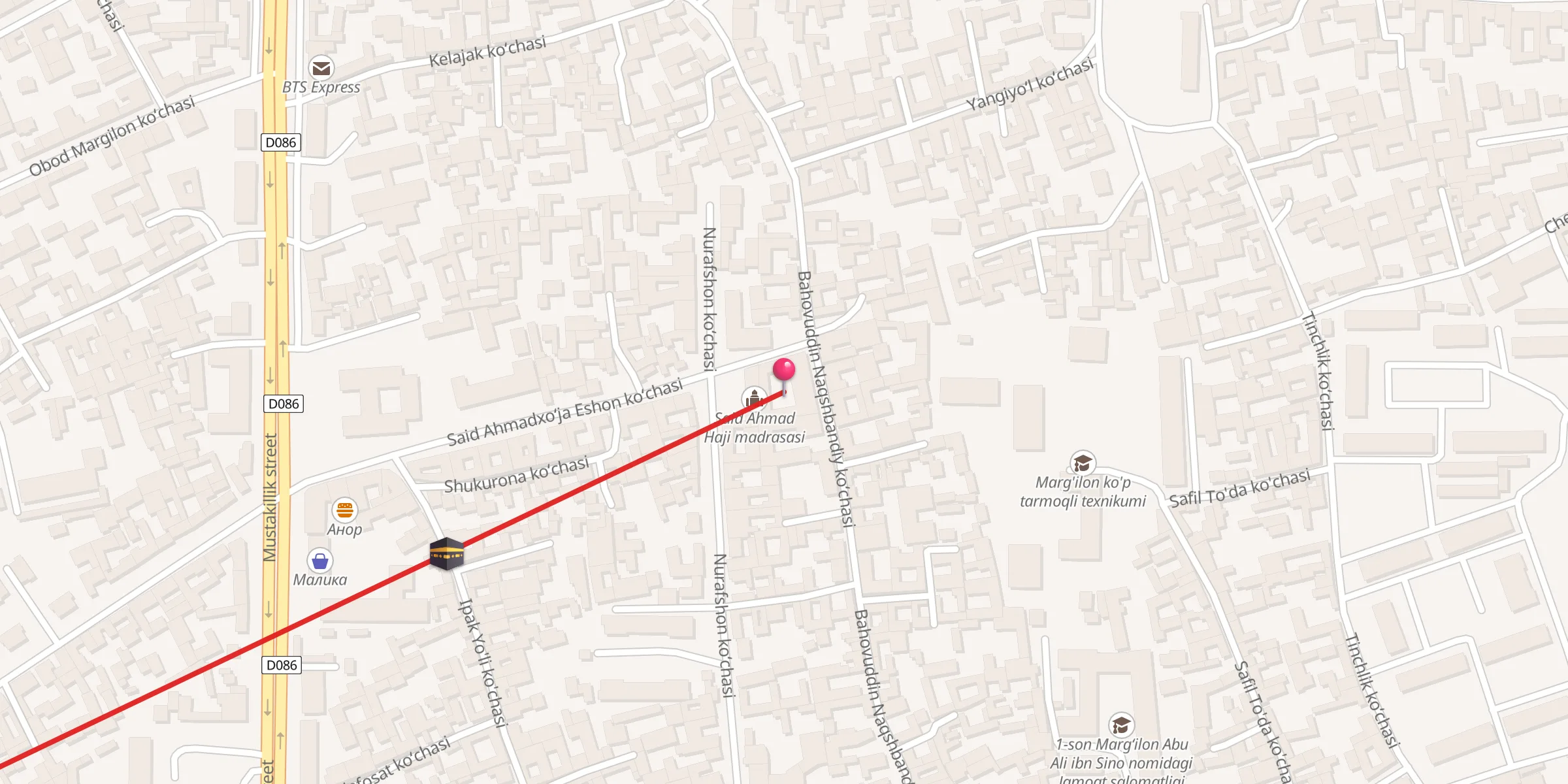 Carte de localisation : Said Akhmad Khuja madresse