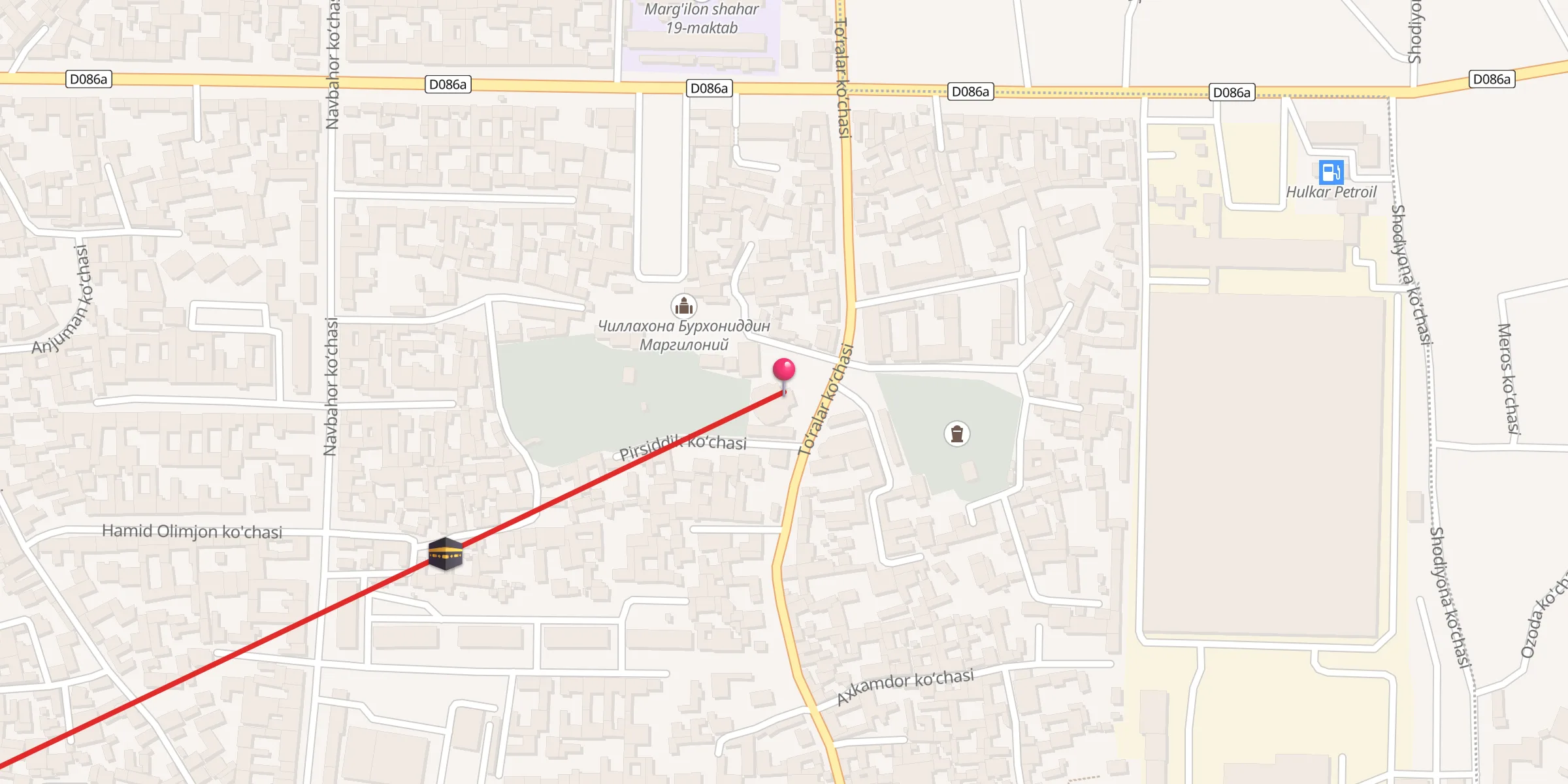 Carte de localisation : Kaptarli mozor jome' masjidi