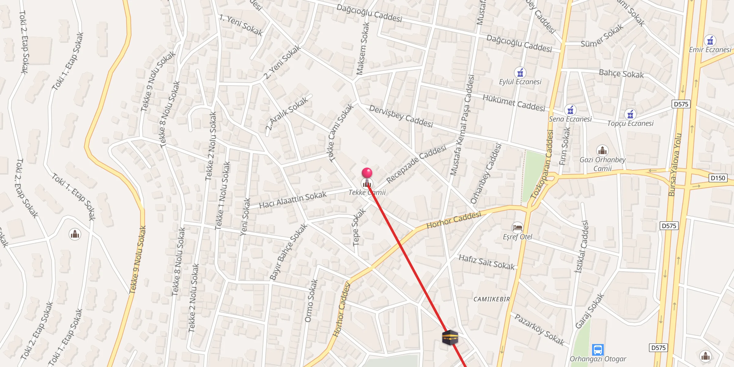 Carte de localisation : Tekke Camii