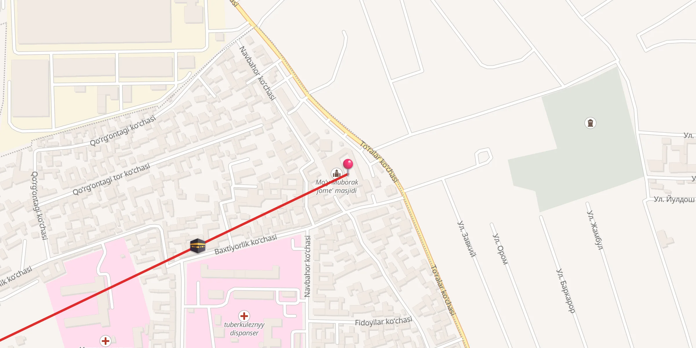 Carte de localisation : Mo'y Muborak jome' masjidi