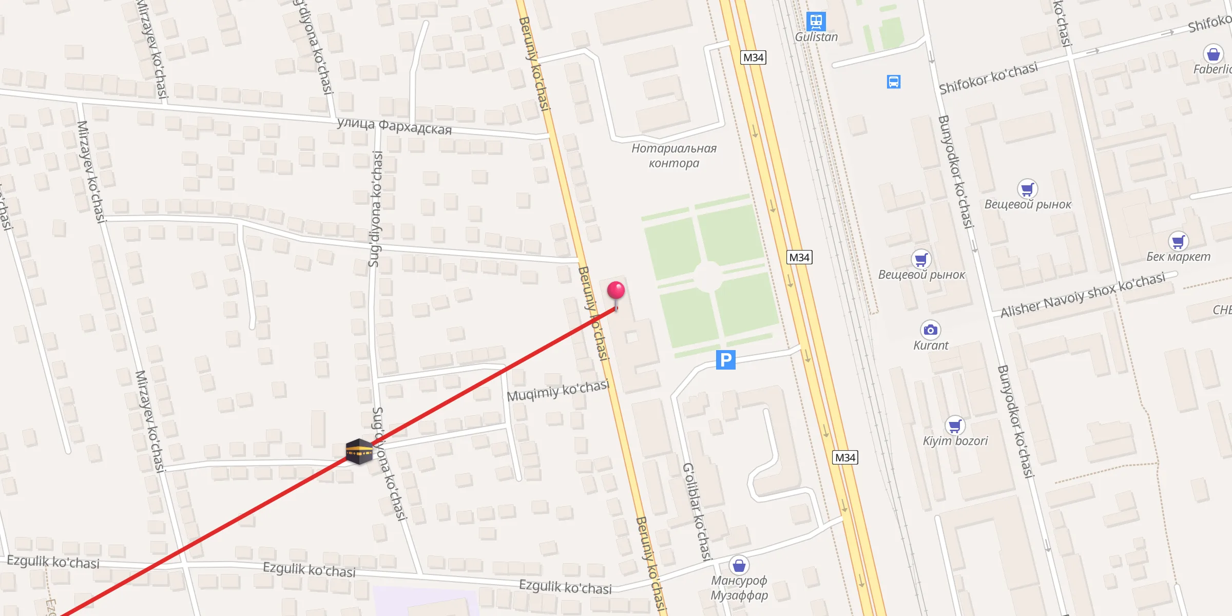 Carte de localisation : Guliston jom`e masjidi