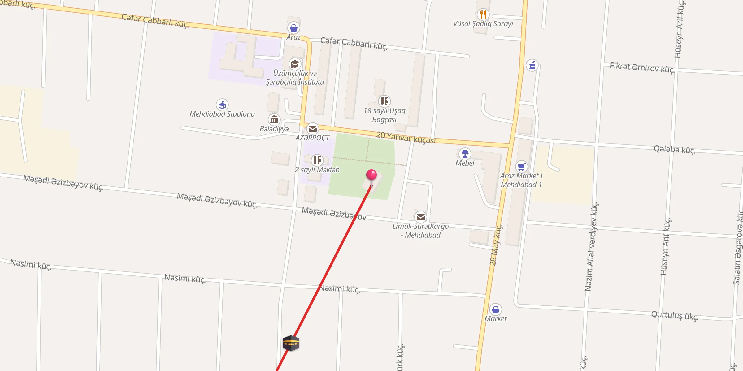 Carte de localisation : Mehdiabad Məscidi
