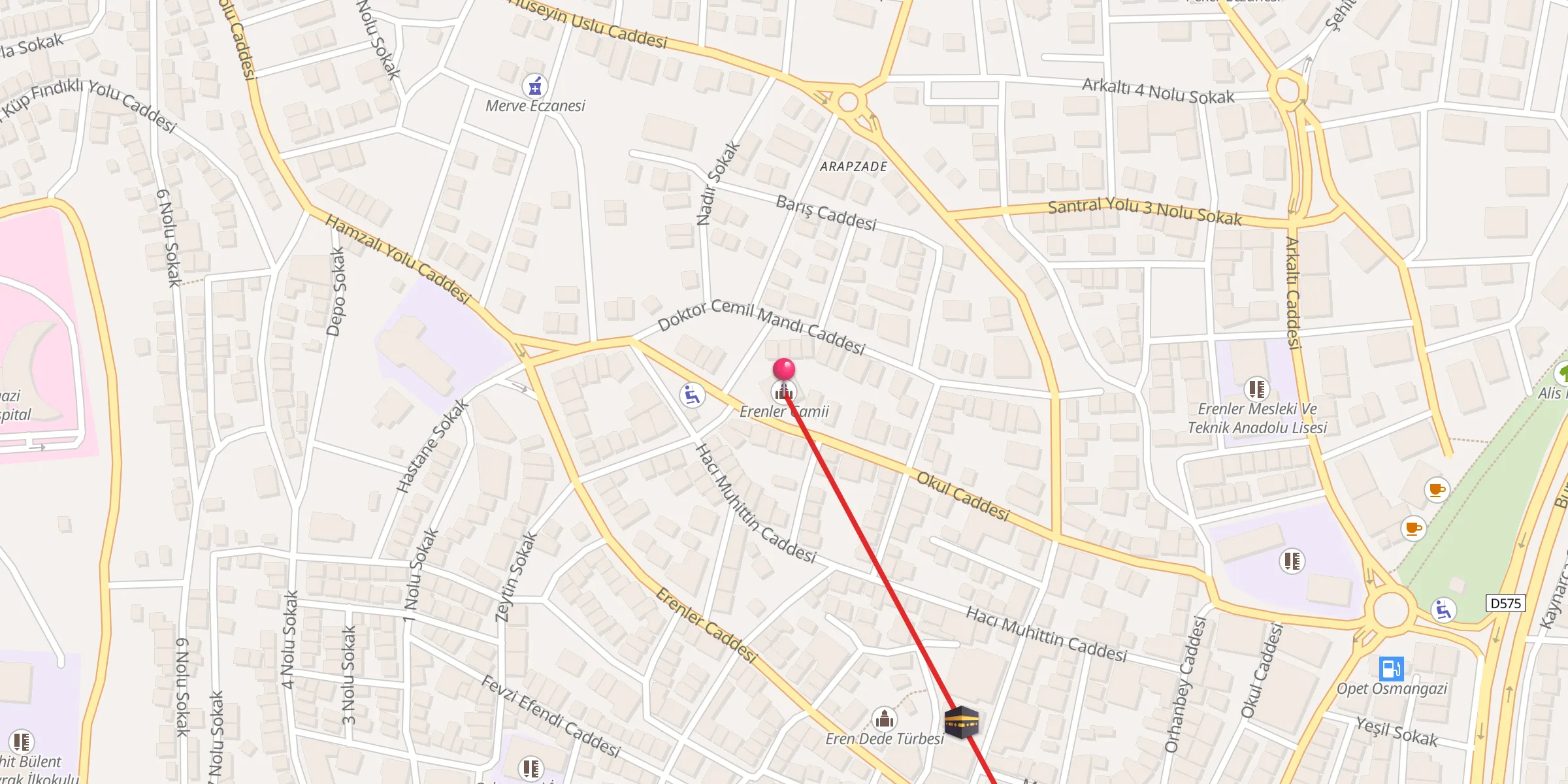 Carte de localisation : Erenler Camii