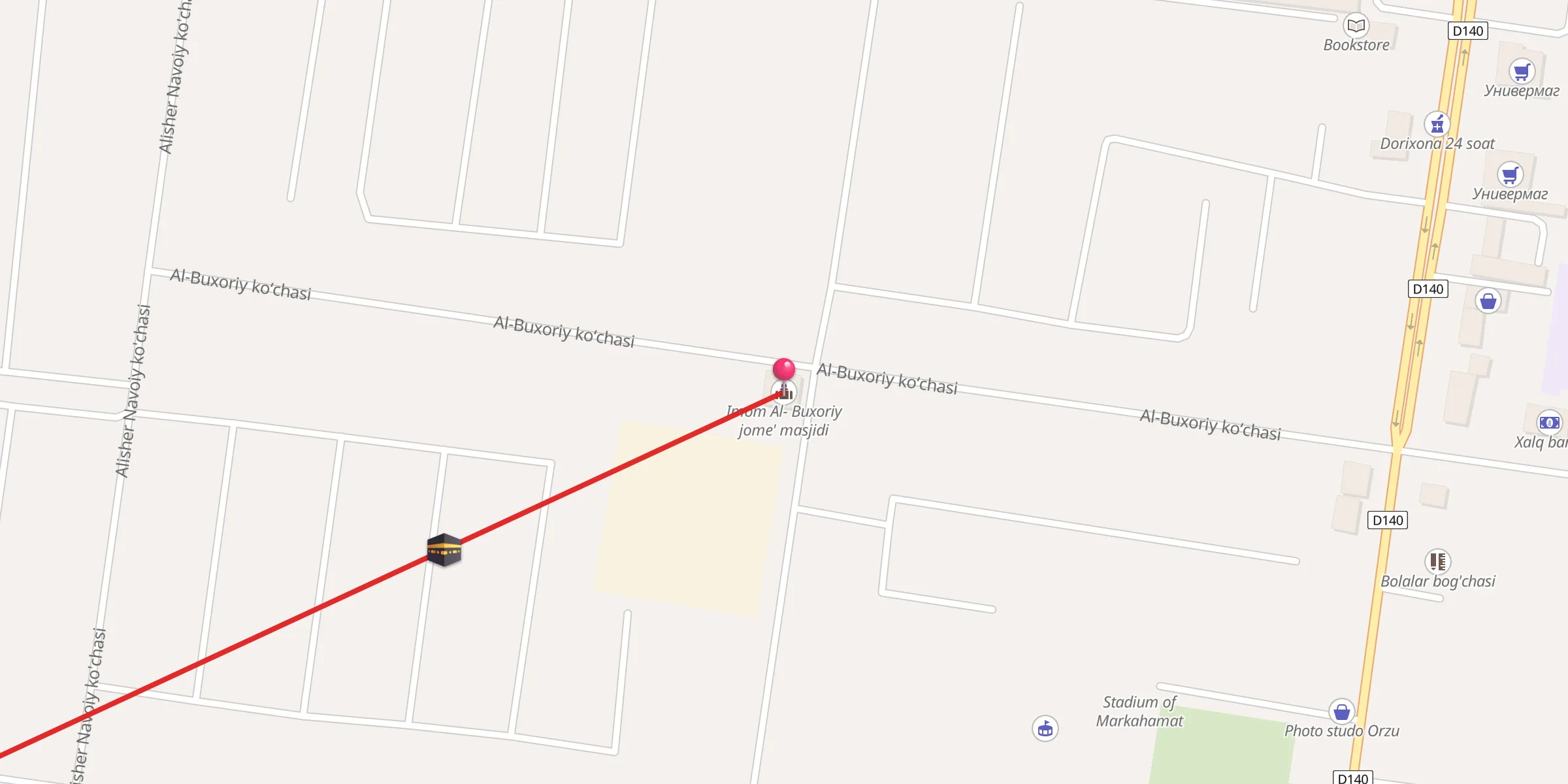 Carte de localisation : Imom Al- Buxoriy jome' masjidi