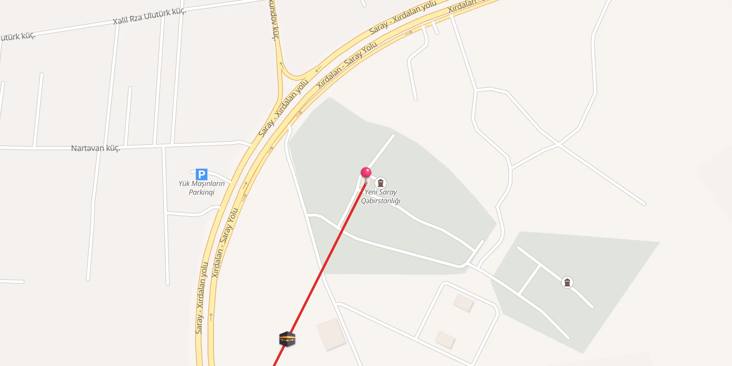 Carte de localisation : Saray Qəbirstanlıq Məscidi