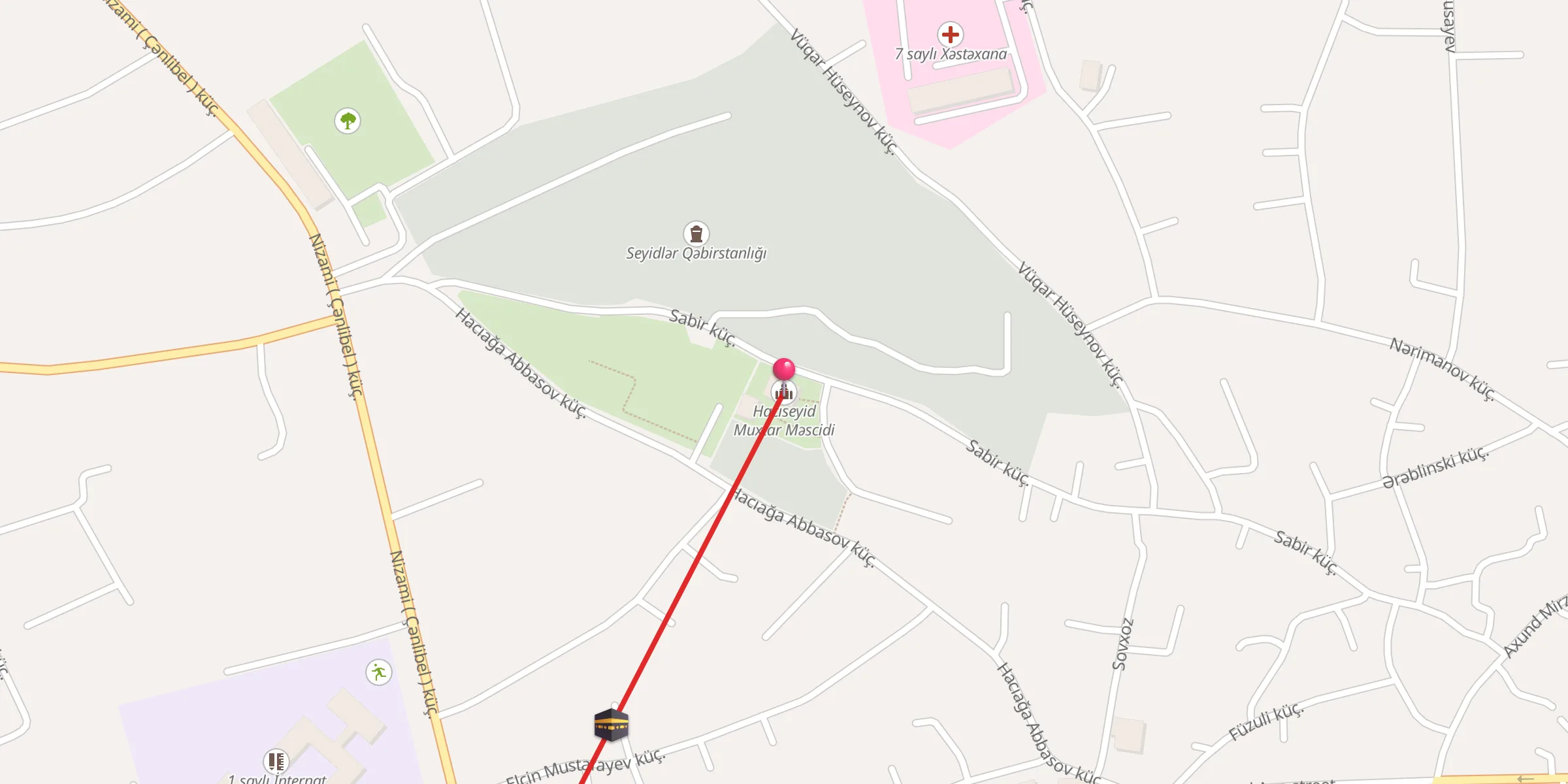 Carte de localisation : Hacıseyid Muxtar Məscidi