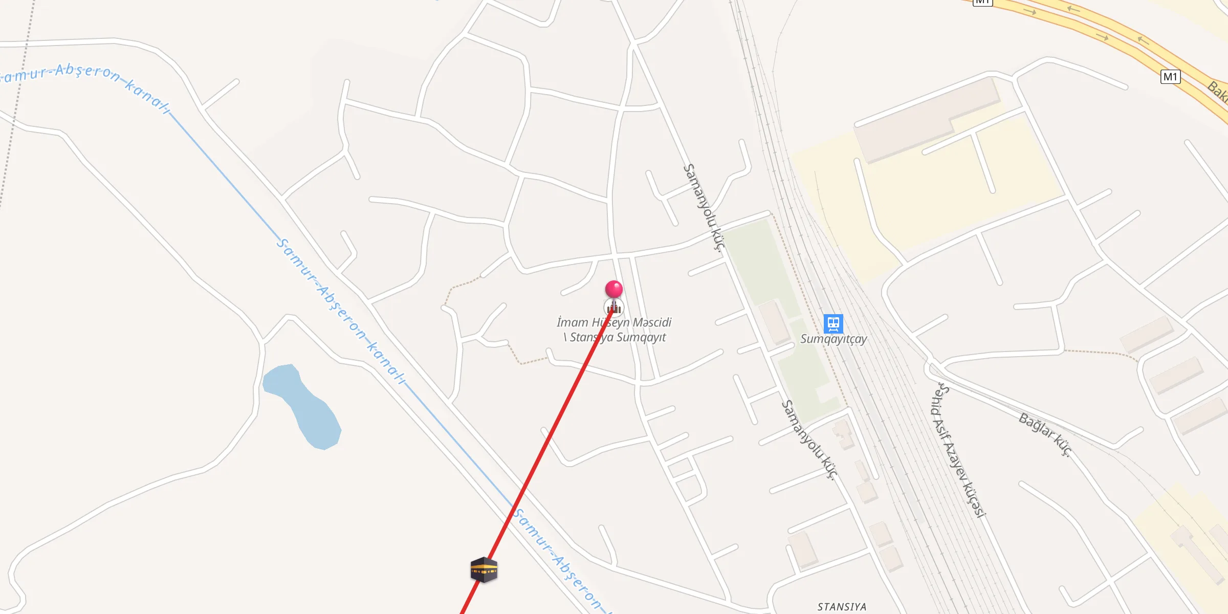 Carte de localisation : İmam Hüseyn Məscidi \ Stansiya Sumqayıt