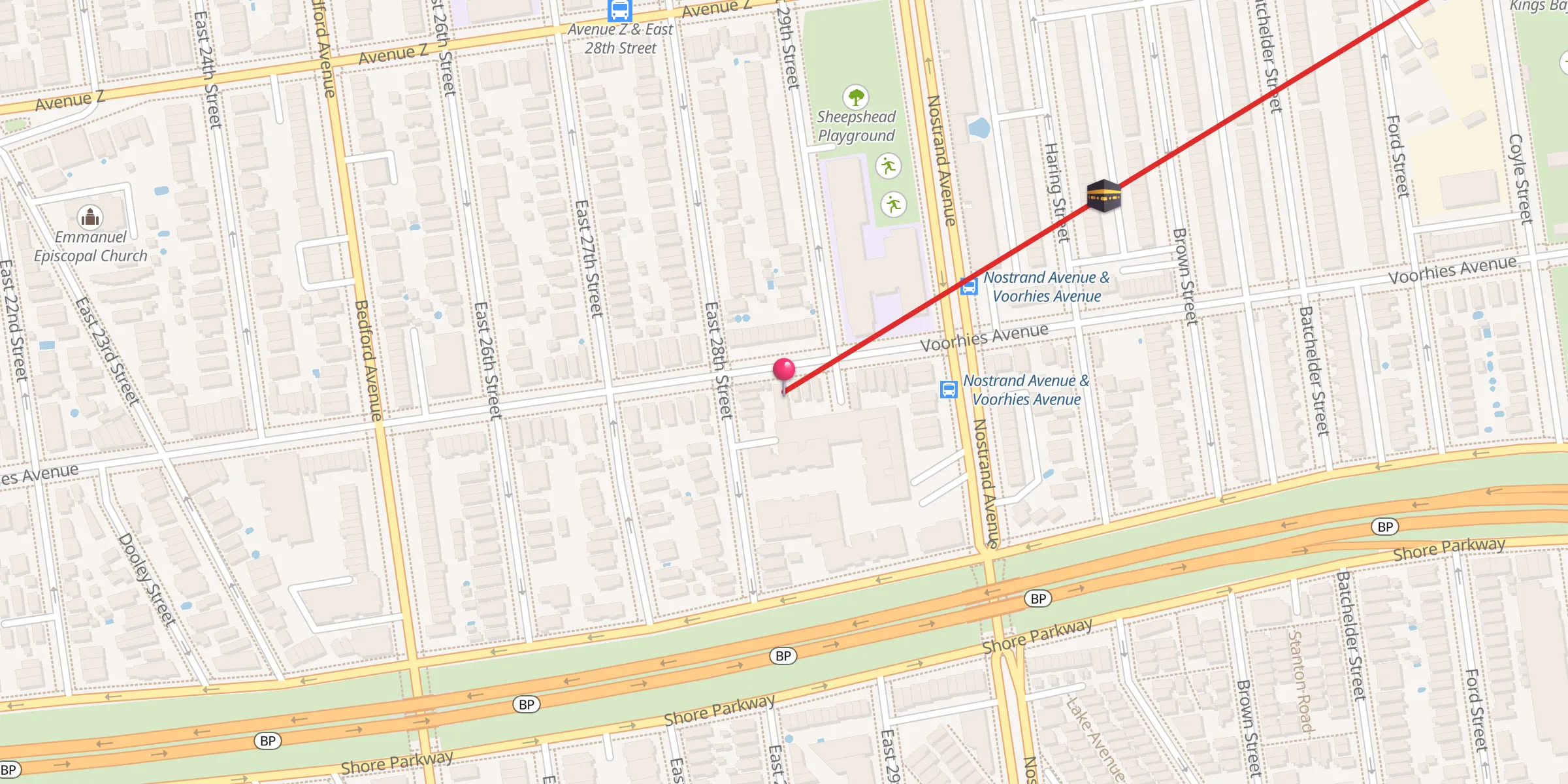 Carte de localisation : Sheepshead Bay Muslim Center