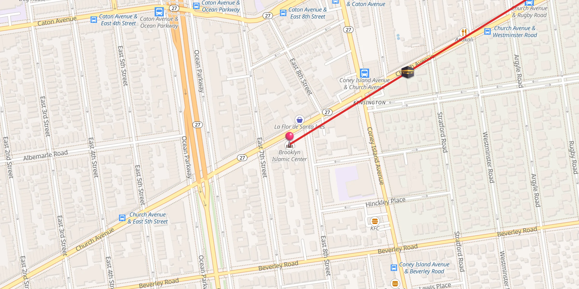 Carte de localisation : Brooklyn Islamic Center