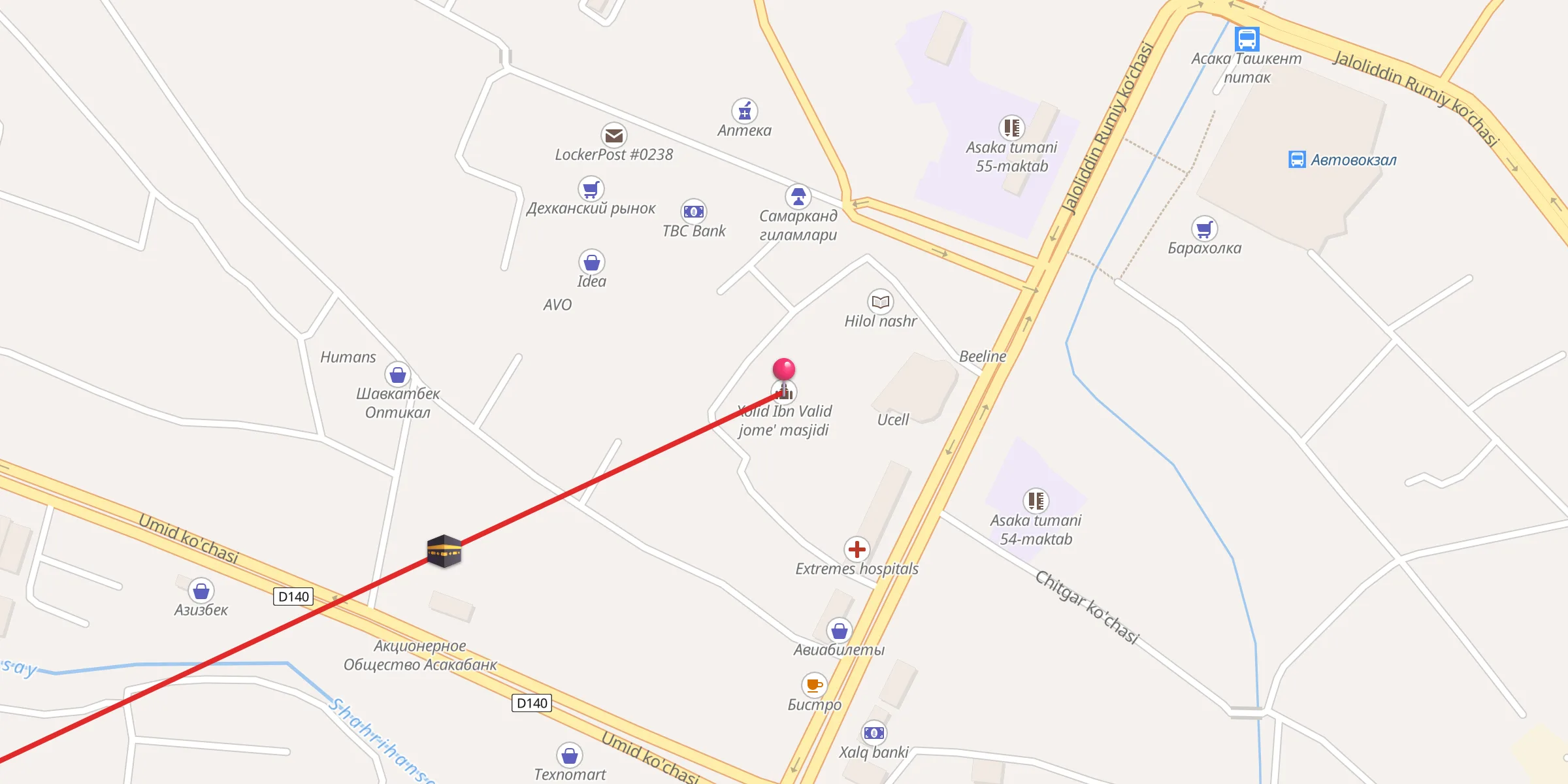 Carte de localisation : Xolid Ibn Valid jome' masjidi