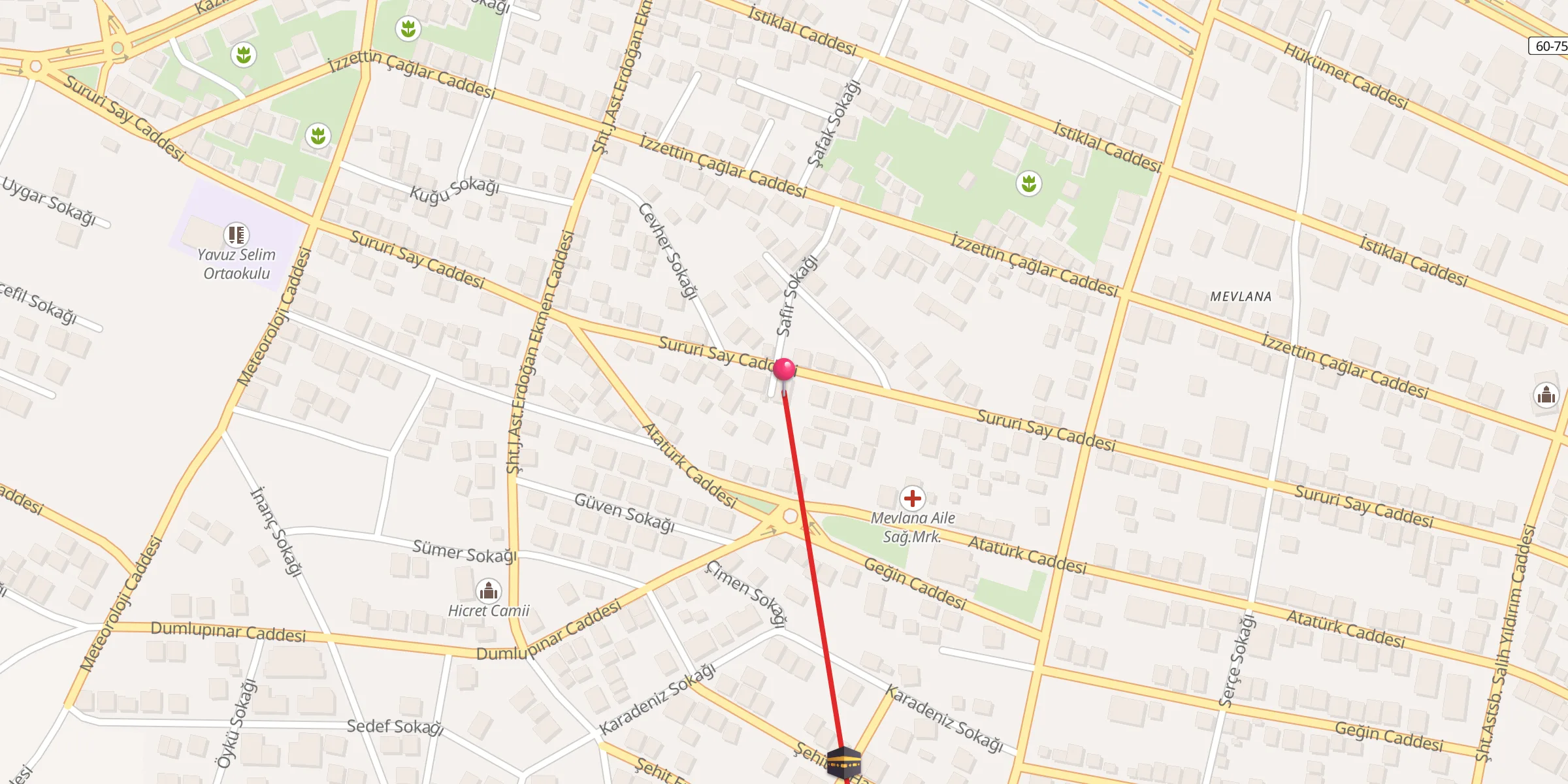 Carte de localisation : Yunus Emre Camii