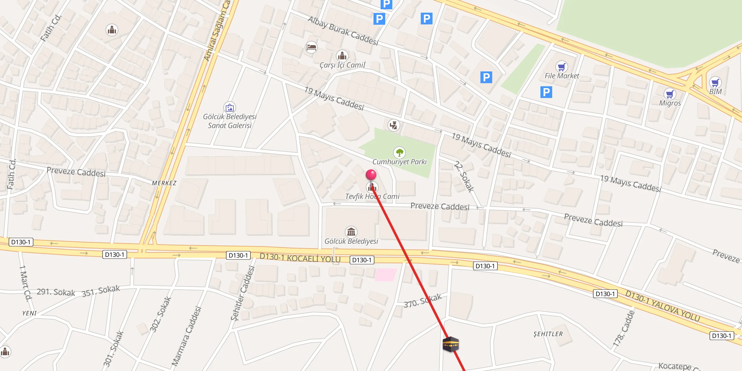 Carte de localisation : Tevfik Hoca Cami