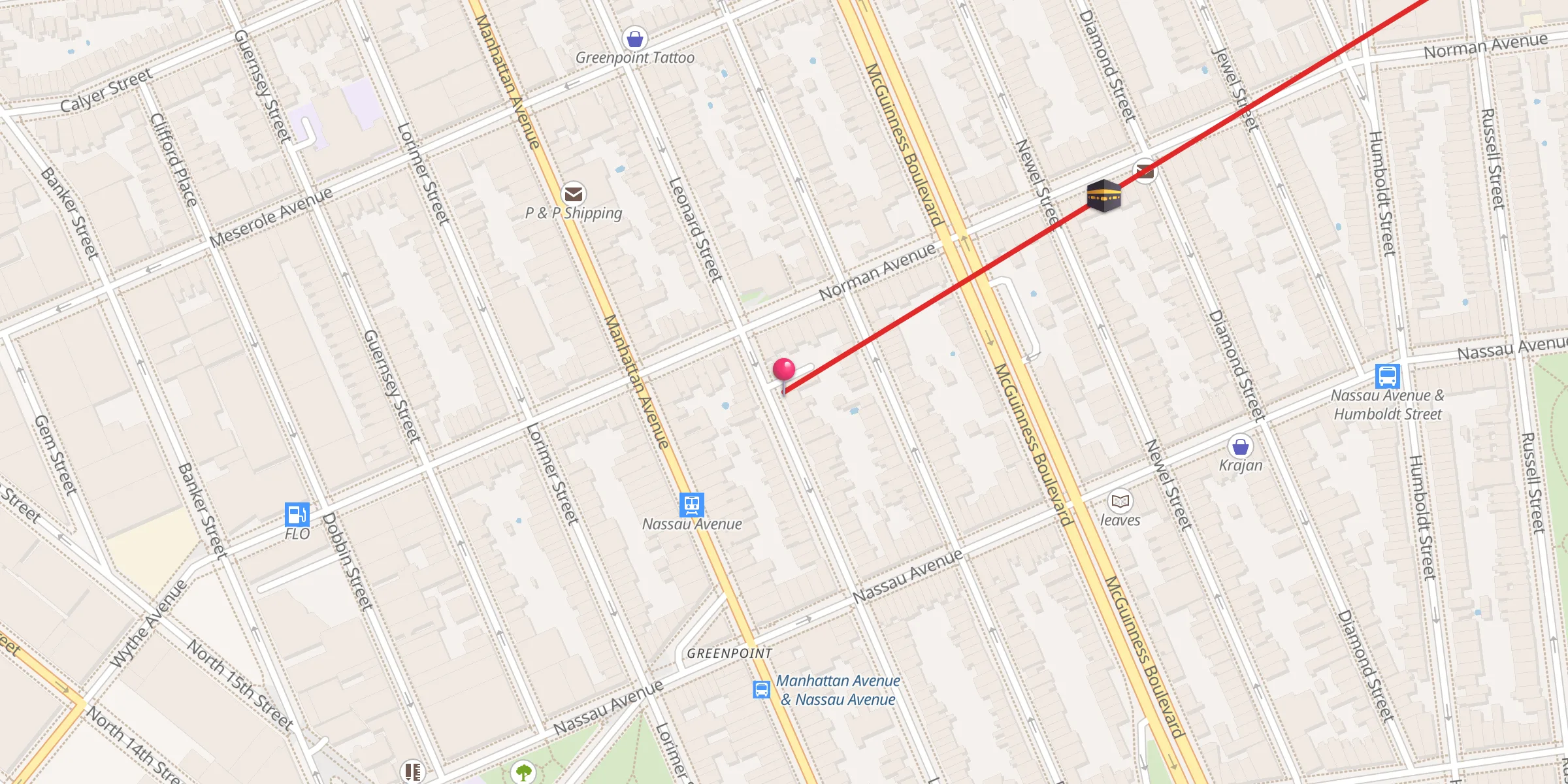 Carte de localisation : Greenpoint Islamic Center
