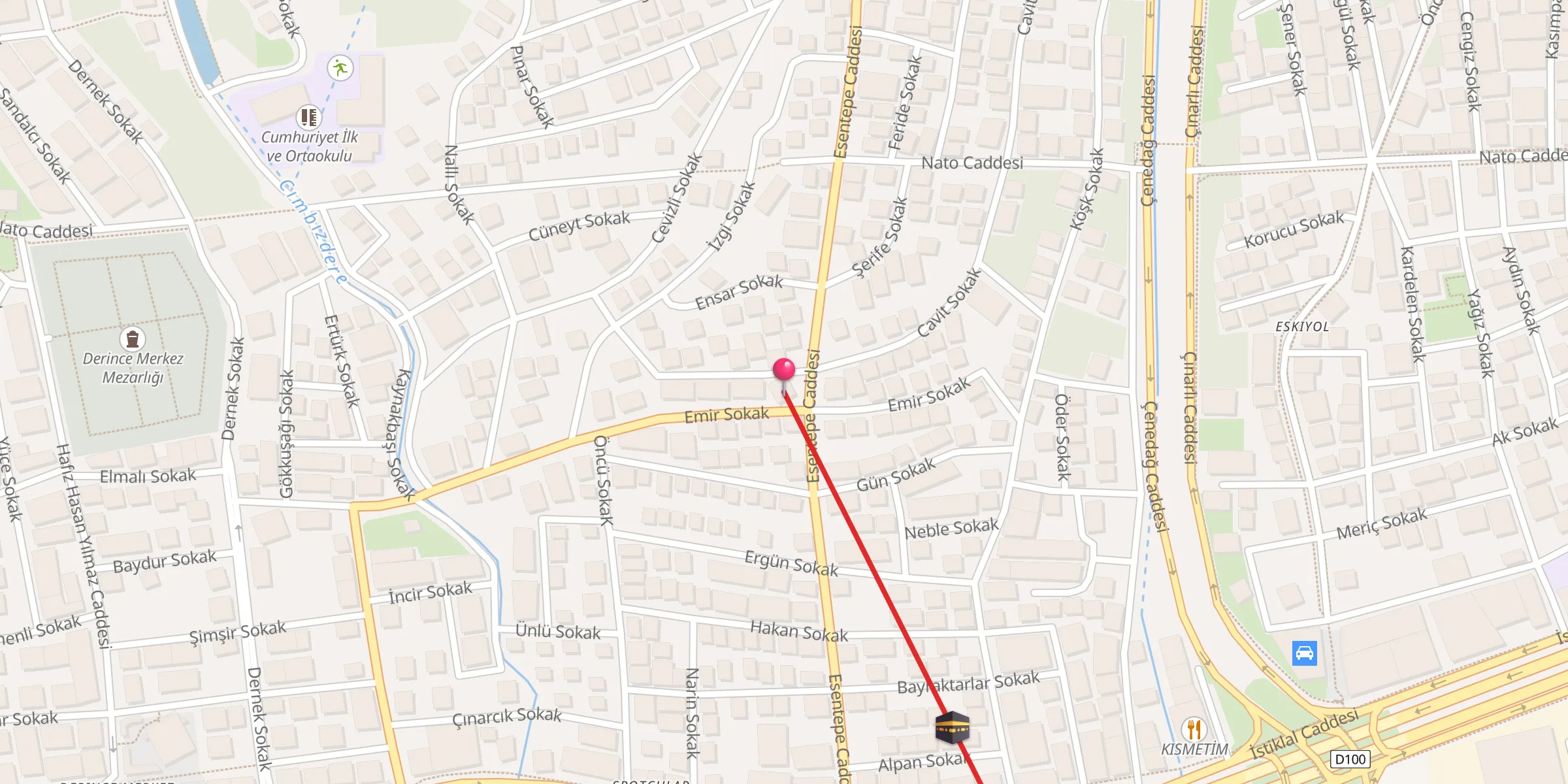 Carte de localisation : Esentepe Cami