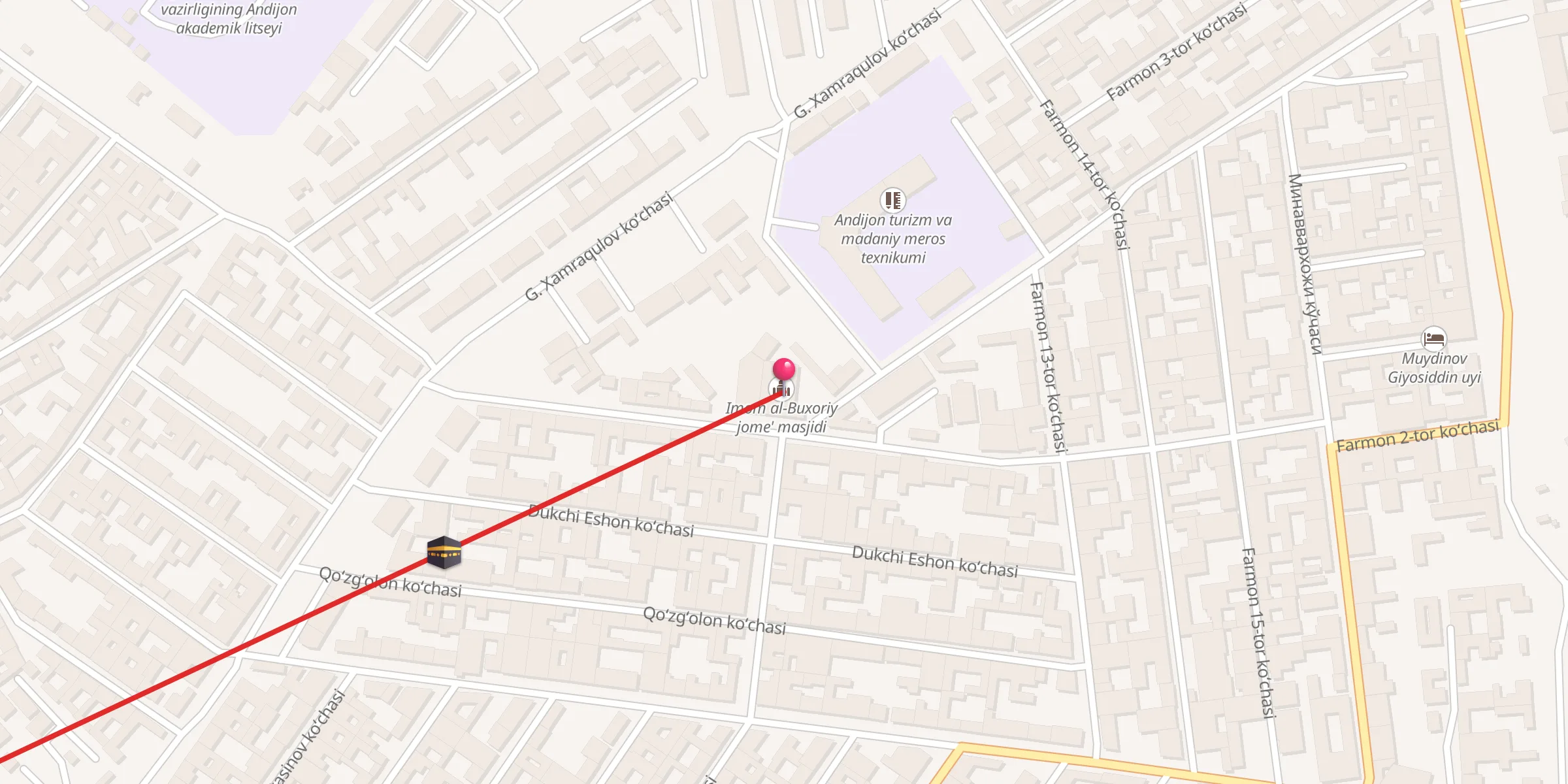 Carte de localisation : Imom al-Buxoriy jome' masjidi
