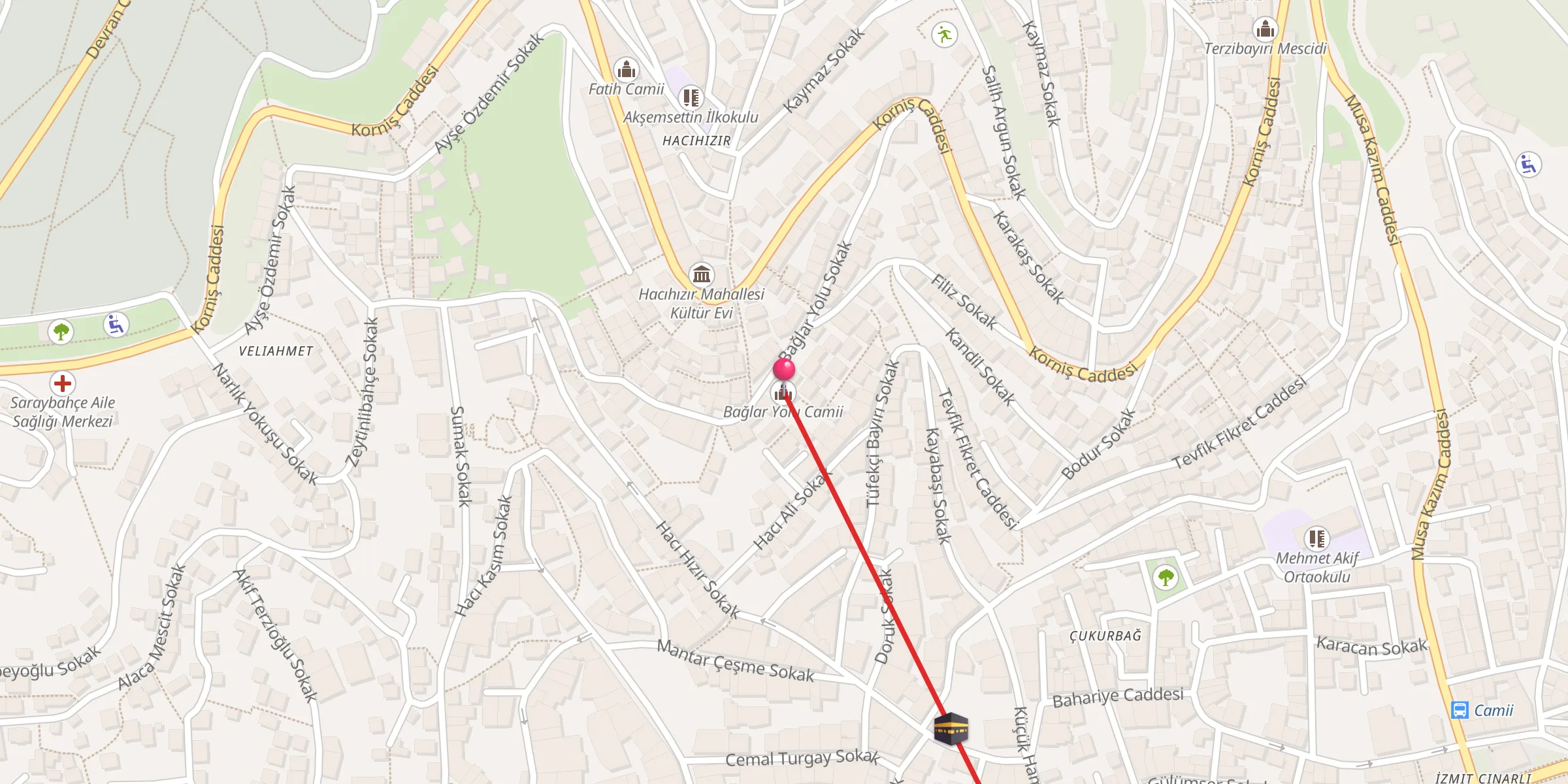 Carte de localisation : Bağlar Yolu Camii