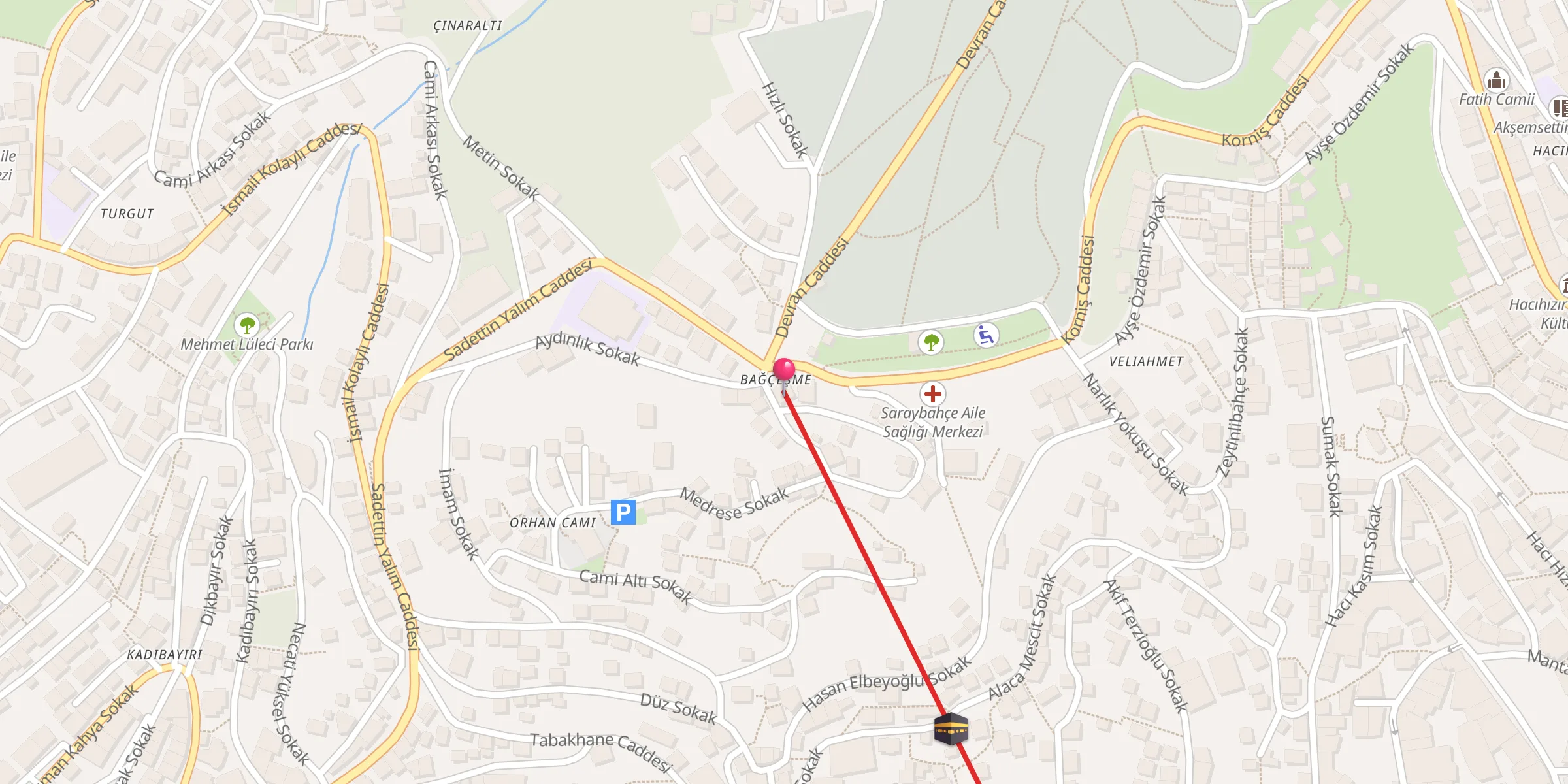 Carte de localisation : Bağçeşme Cami